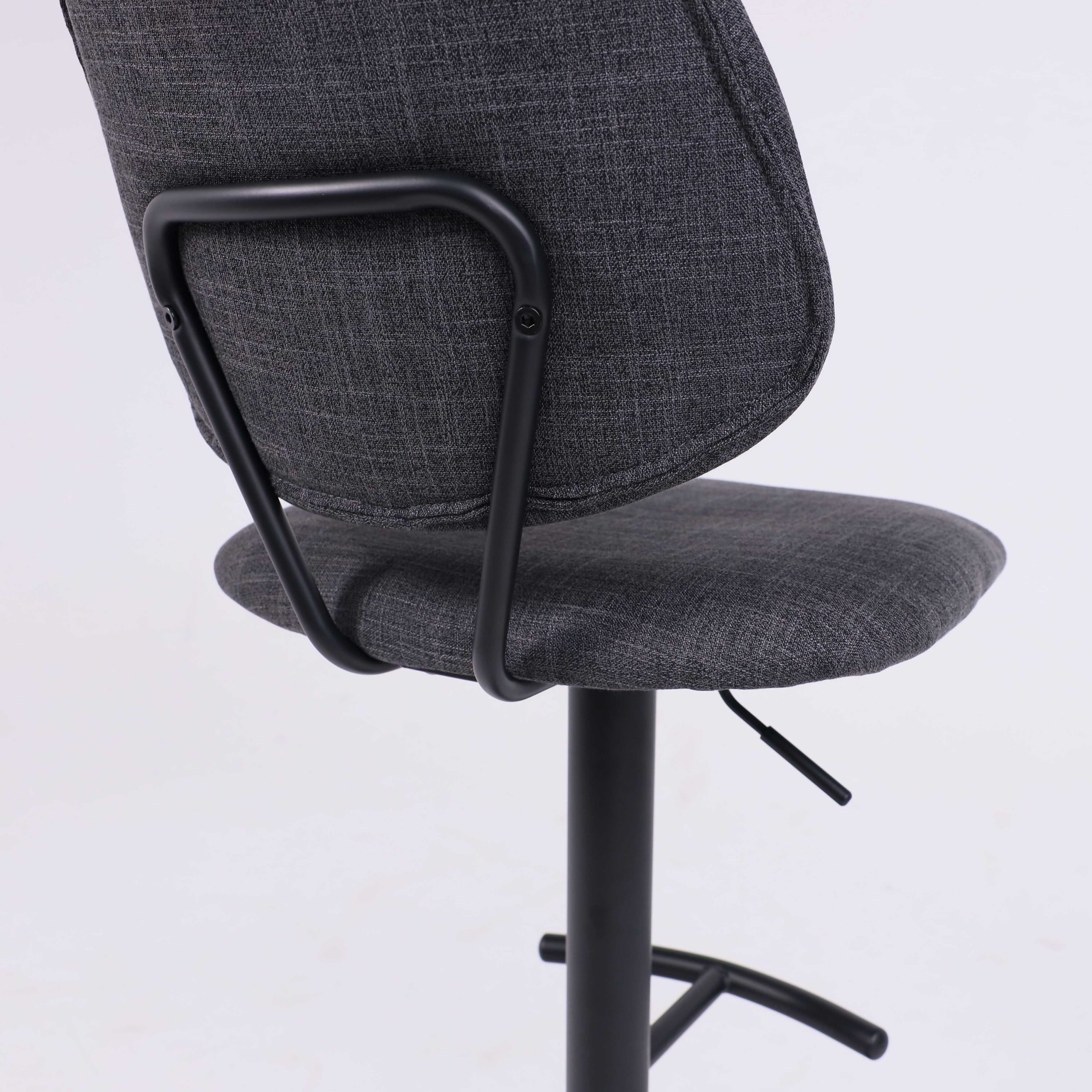 Стул барный JESSY, темно-серая ткань/черный