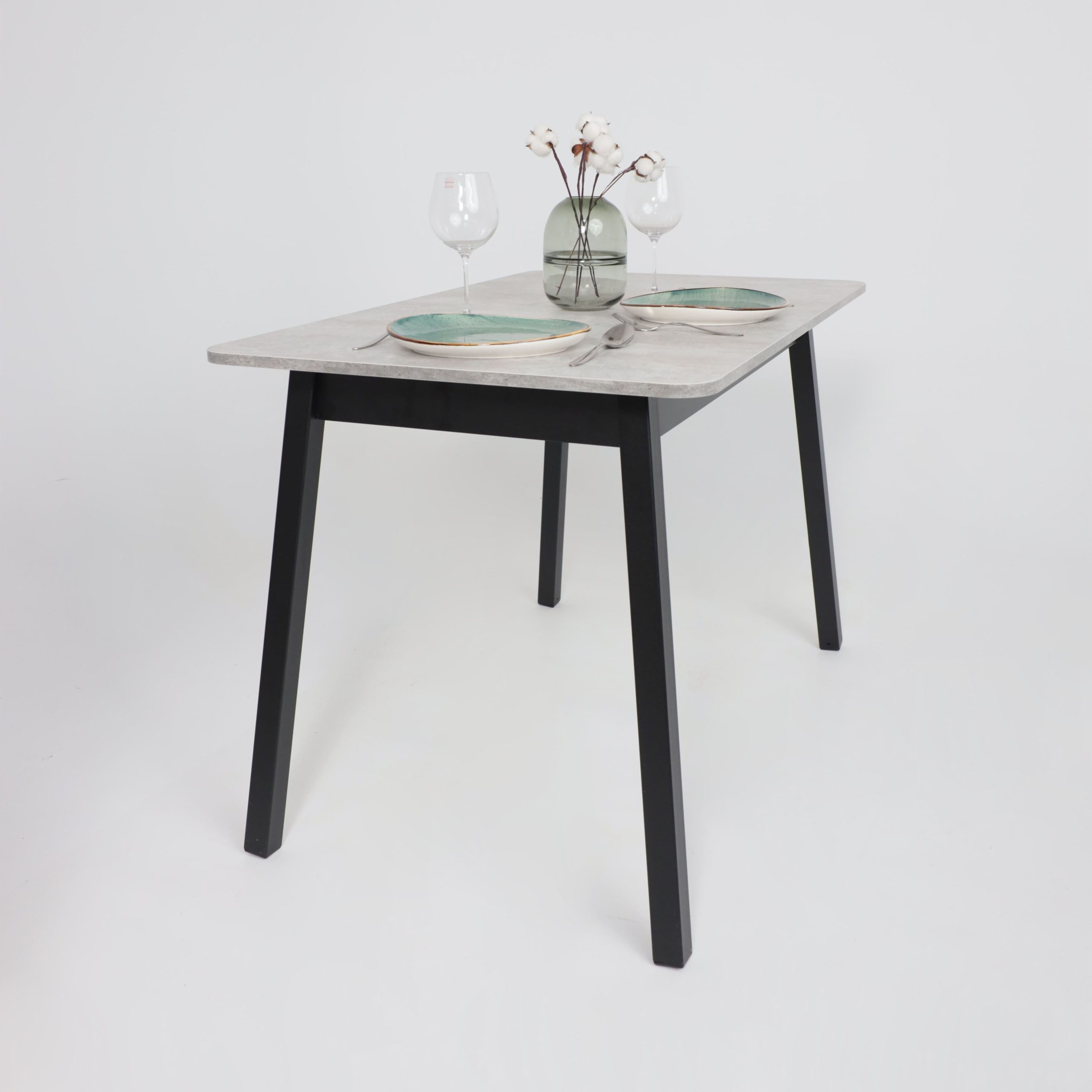 Стол TIRK RADIAL-110, раздвижной 110(142)х70, Серый сланец/Чёрный