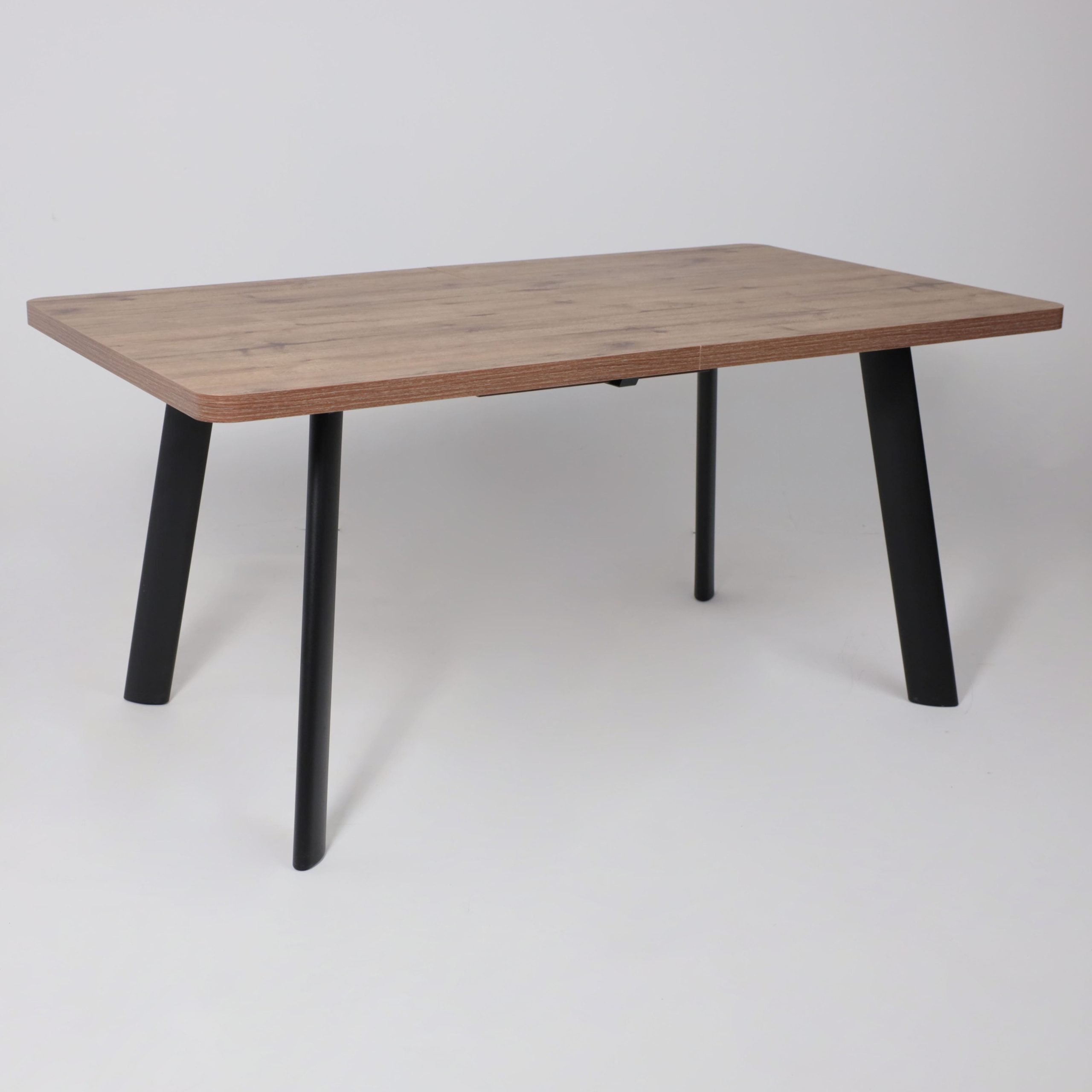 Стол LEON LUX RADIAL-160, раздвижной 160(205)х90, Дуб Веллингтон/Чёрный