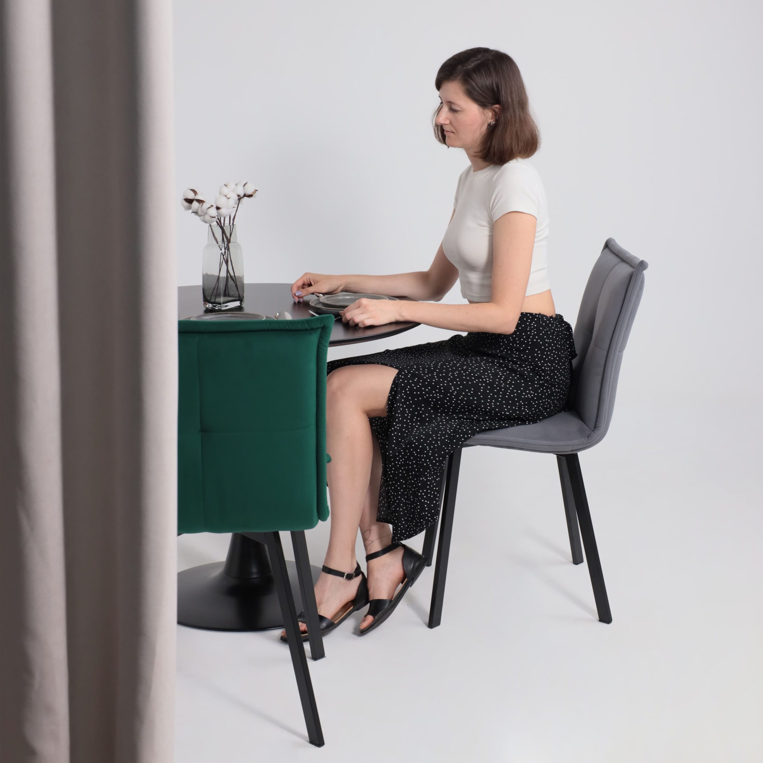 Кресло РУБИК U, Velutto 33 темно-зеленый велюр/черный