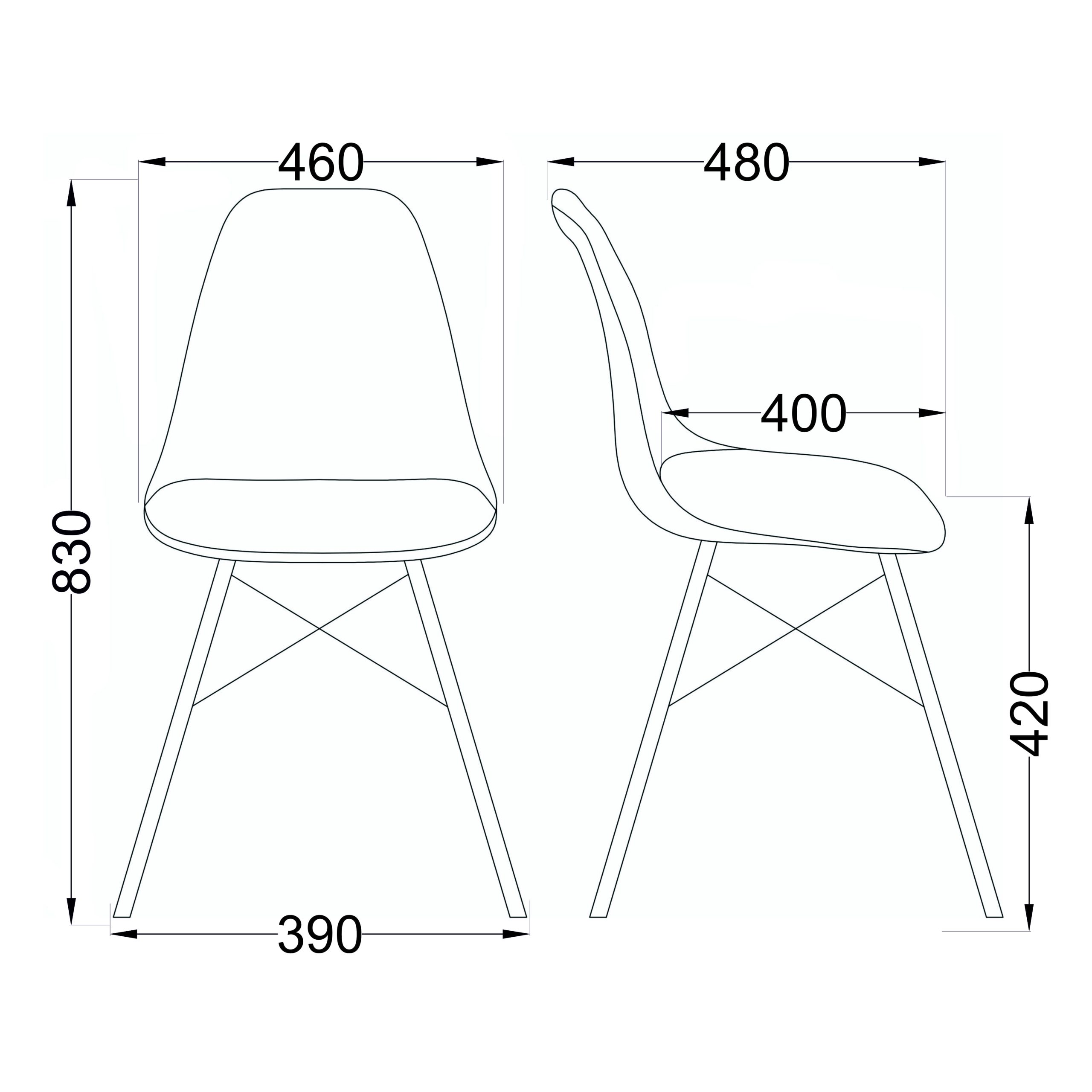 Стул KORD PP, серый пластик/дерево