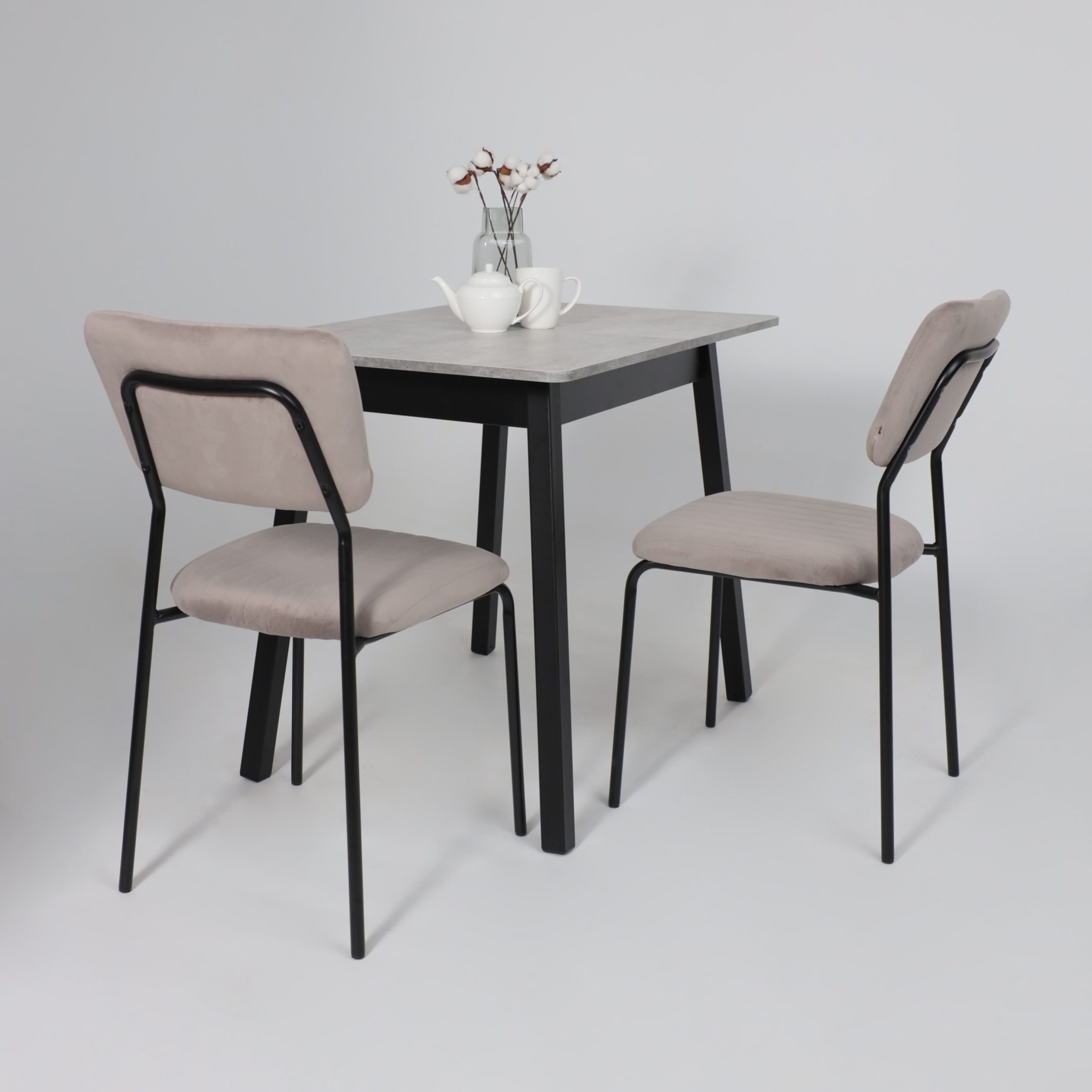 Стол TIRK RADIAL-94, раздвижной 94(126)х64, Серый сланец/Чёрный