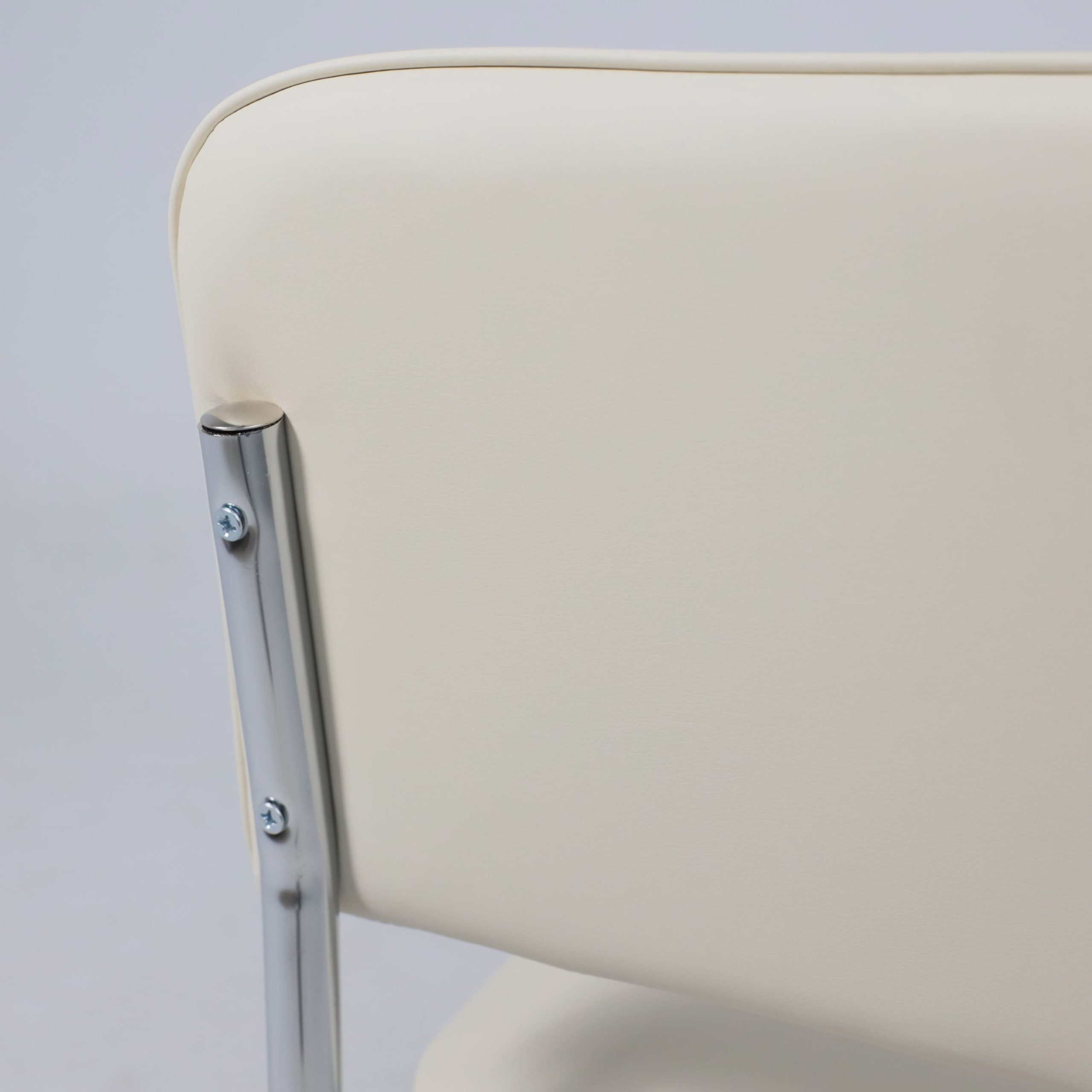 Кресло СЛАВИЯ, кремовый кожзам/хром