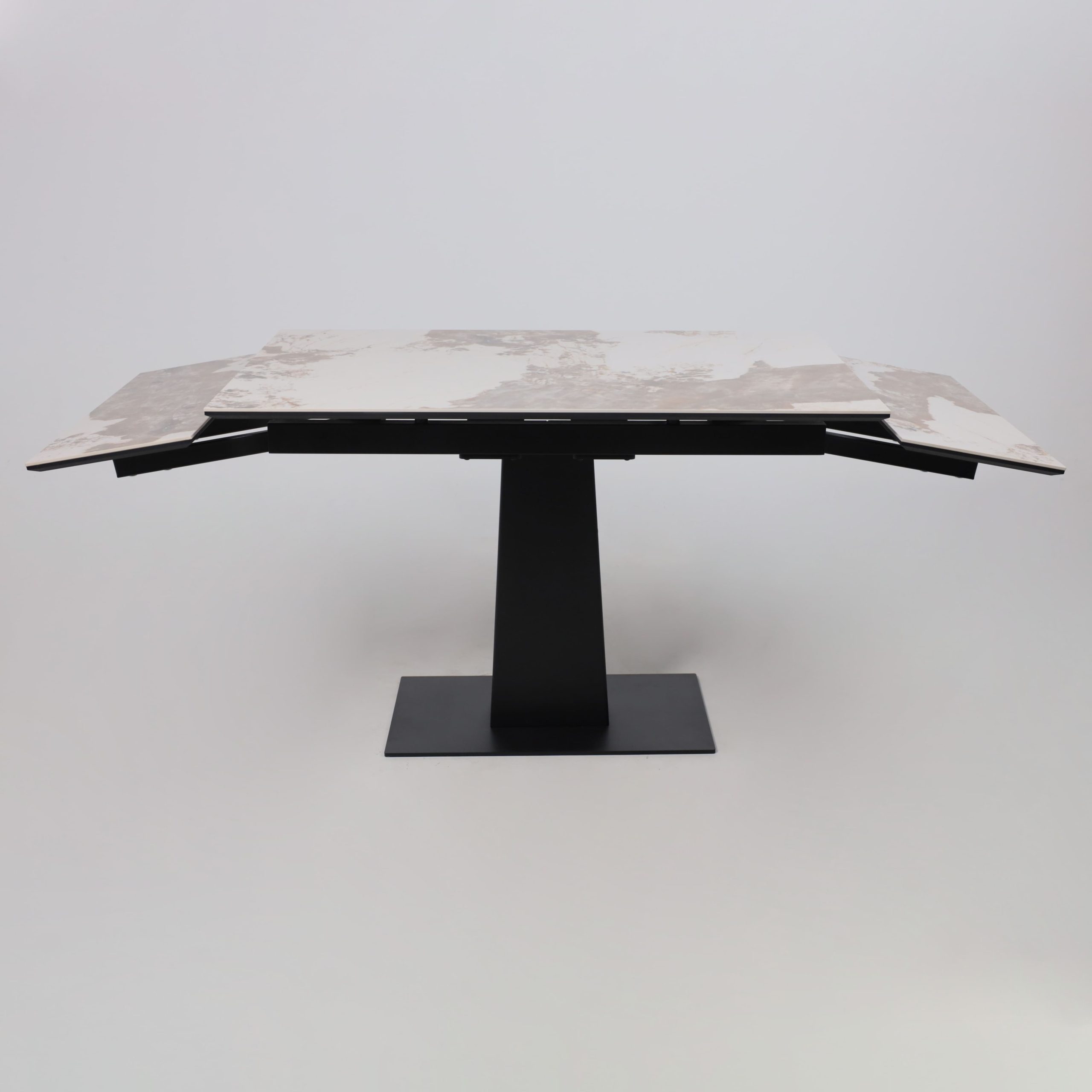 Стол AV 2119, МДФ+керамика, раздвижной 1200 (1800)*800 белый, глянцевый PANDORA/черный