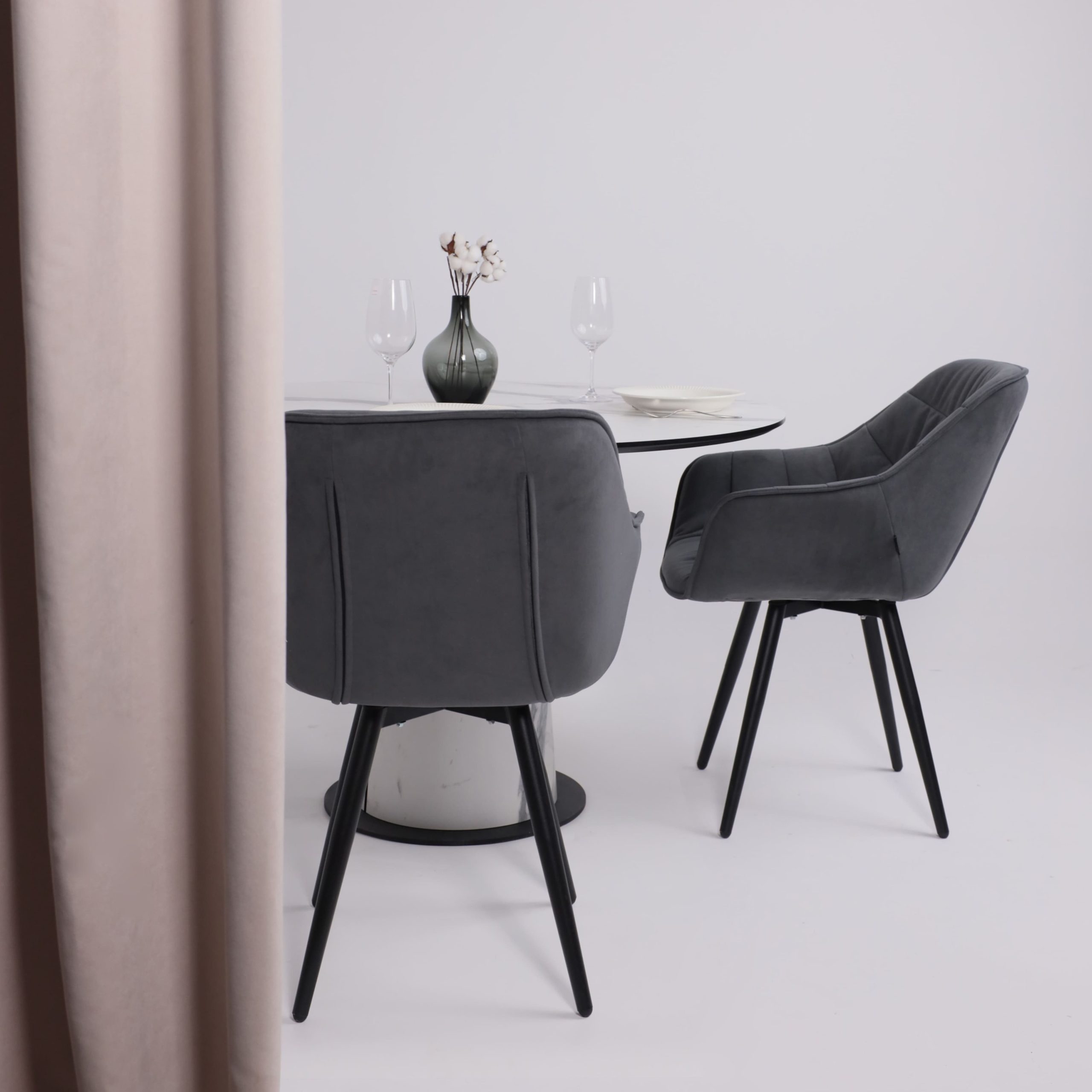 Стол AV 1317, HPL+МДФ, нераздвижной 1200 Мрамор белый/черный