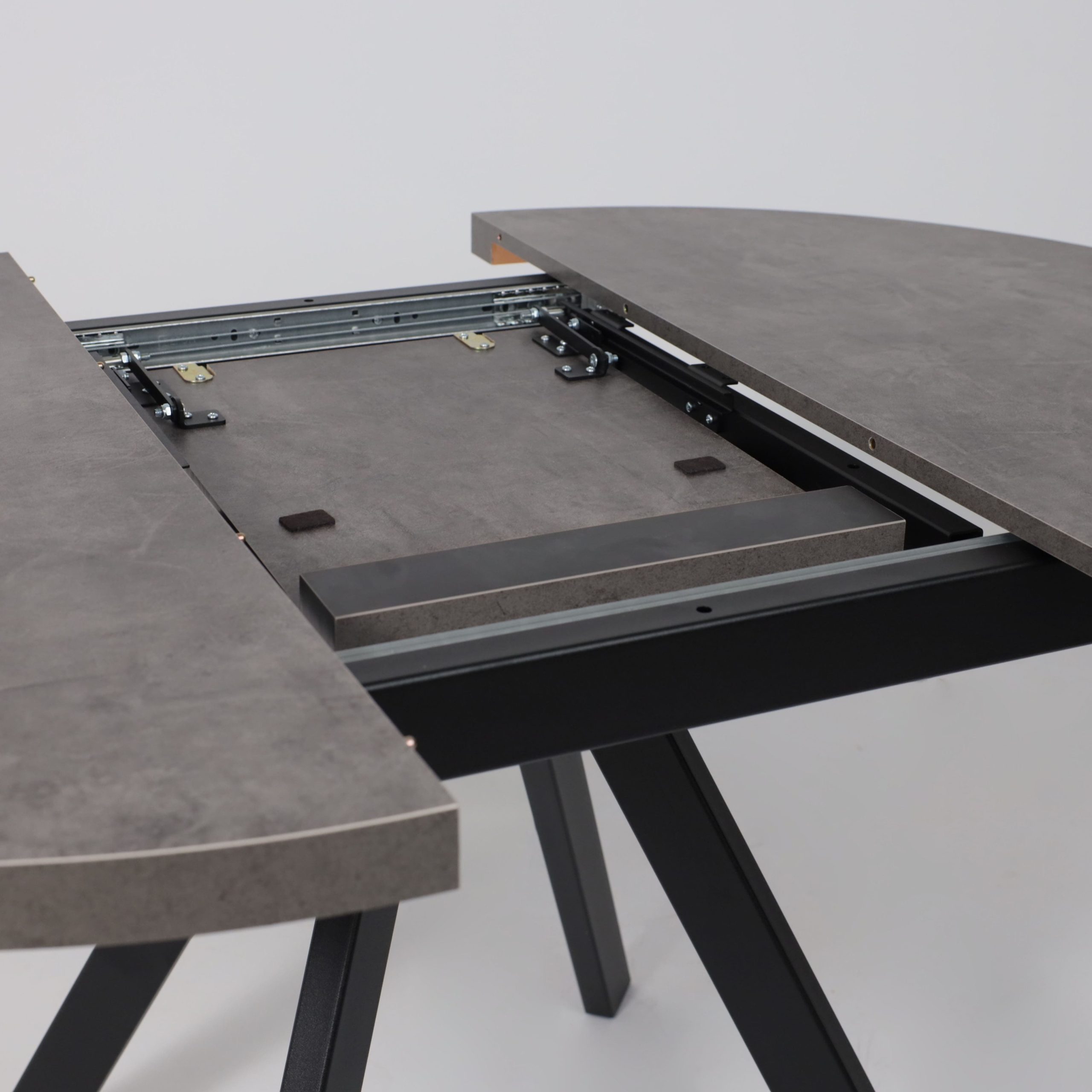 Стол RONDO М-100, круглый раздвижной 100(135), ДЫМЧАТАЯ КЕРАМИКА/Черный