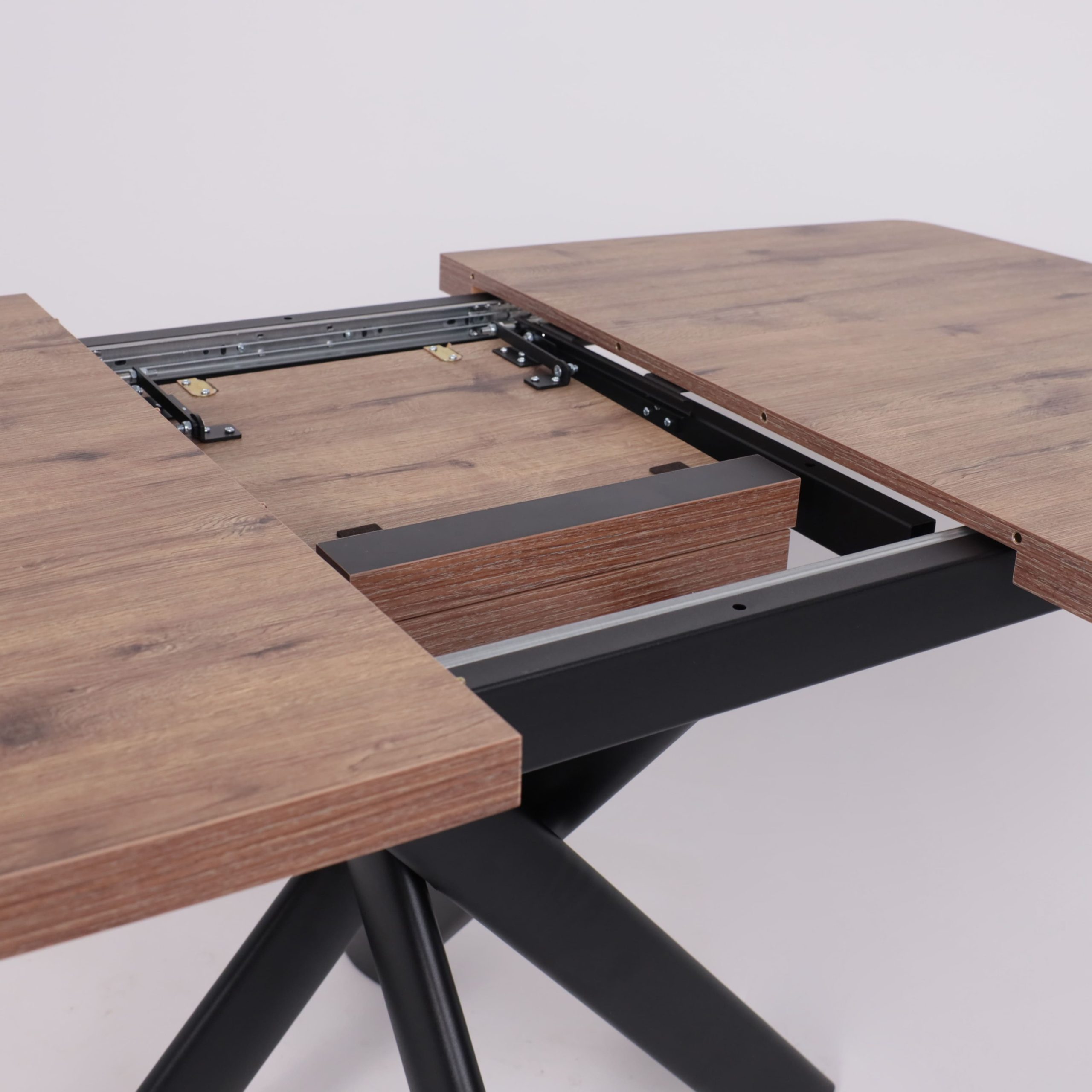 Стол LEONEL-130, раздвижной 130(165)х85, Дуб Веллингтон/Черный