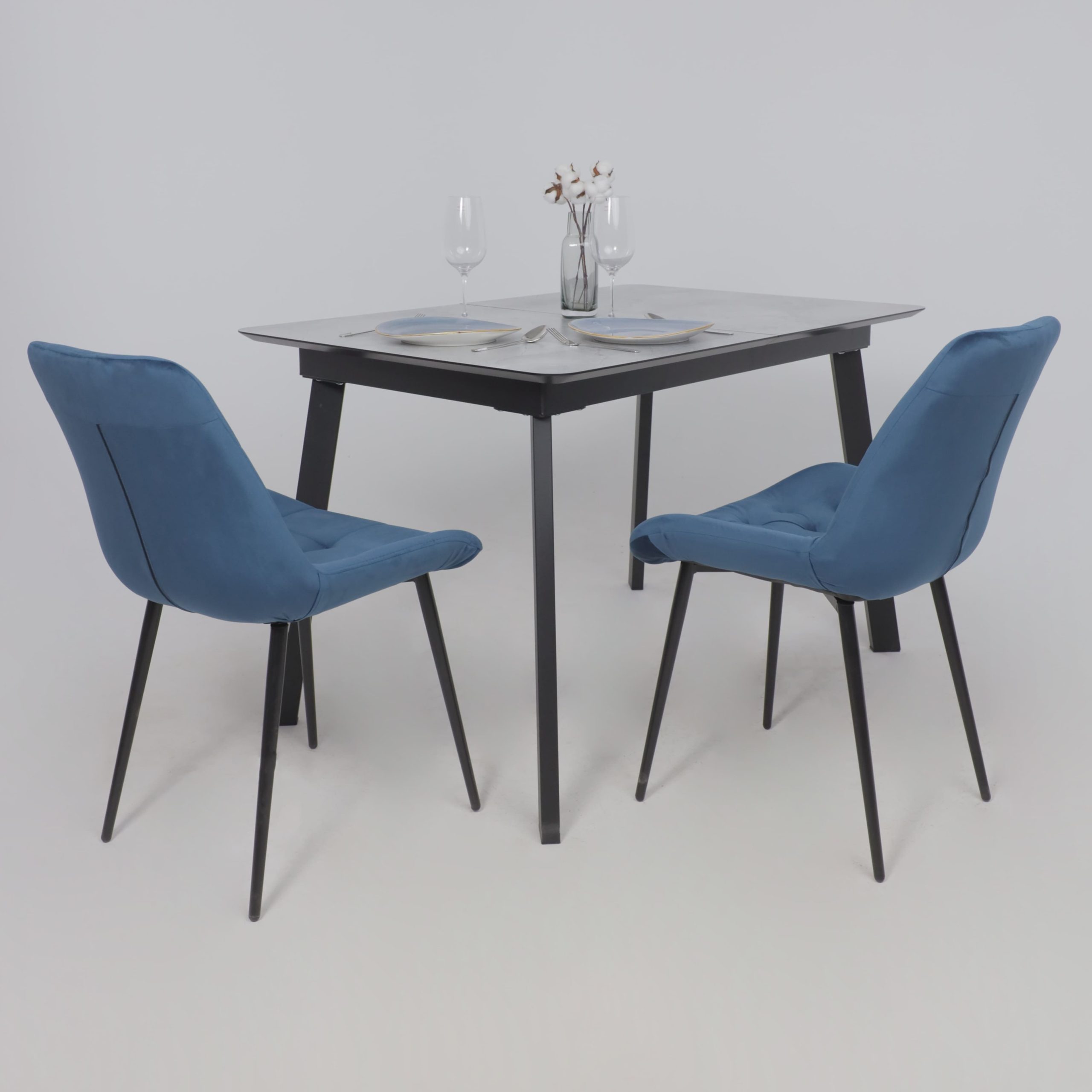 Стул AV 435, синий бархат Confetti deep ocean/черный