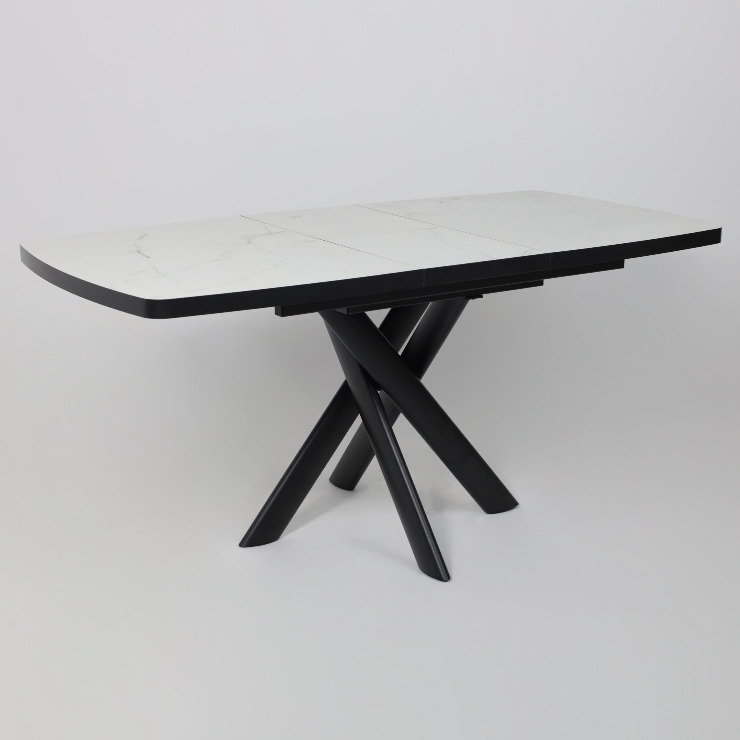 Стол LEONEL-130, раздвижной 130(165)х85, Кварцит-HPL/Черный