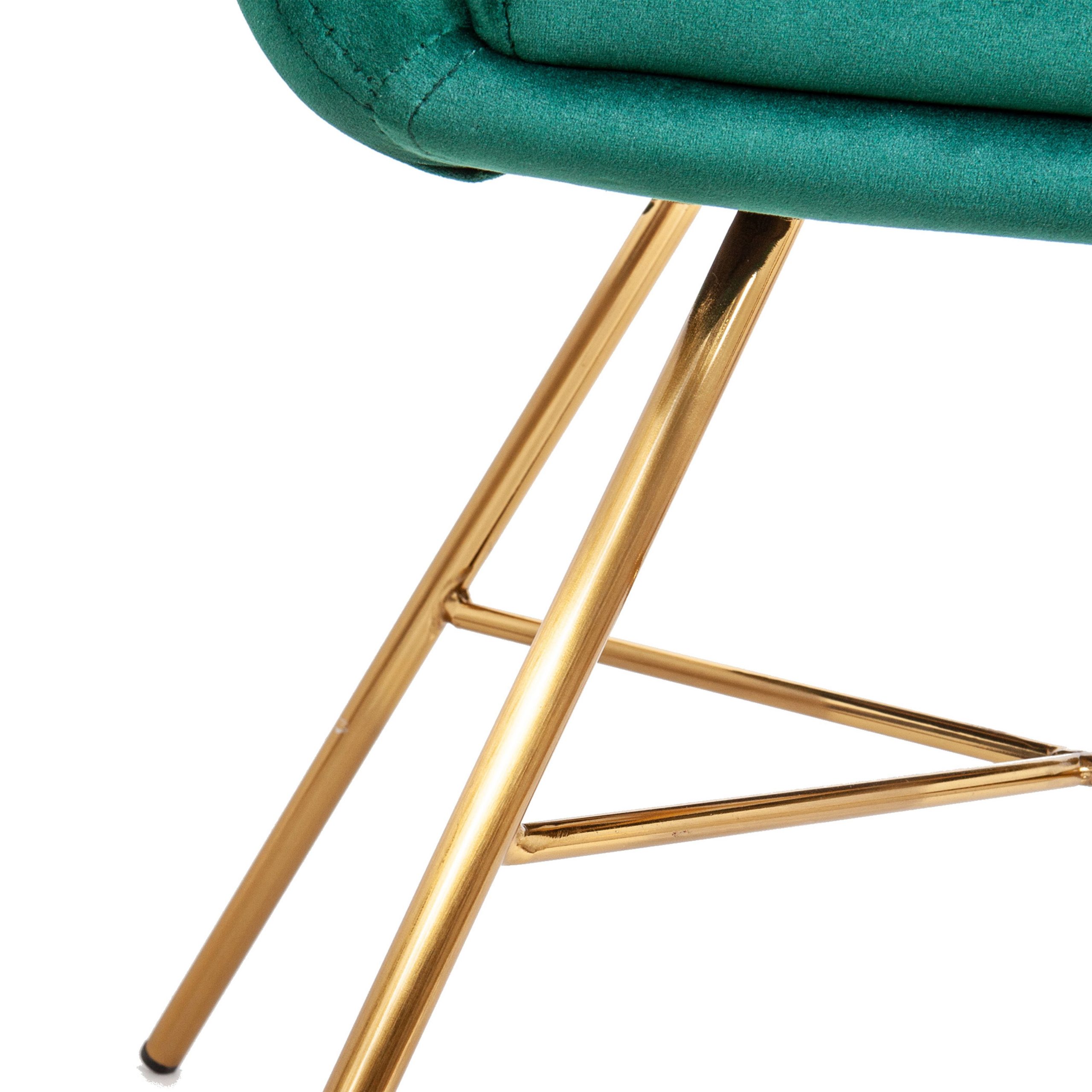 Кресло AMUR, (зеленый велюр/золото)