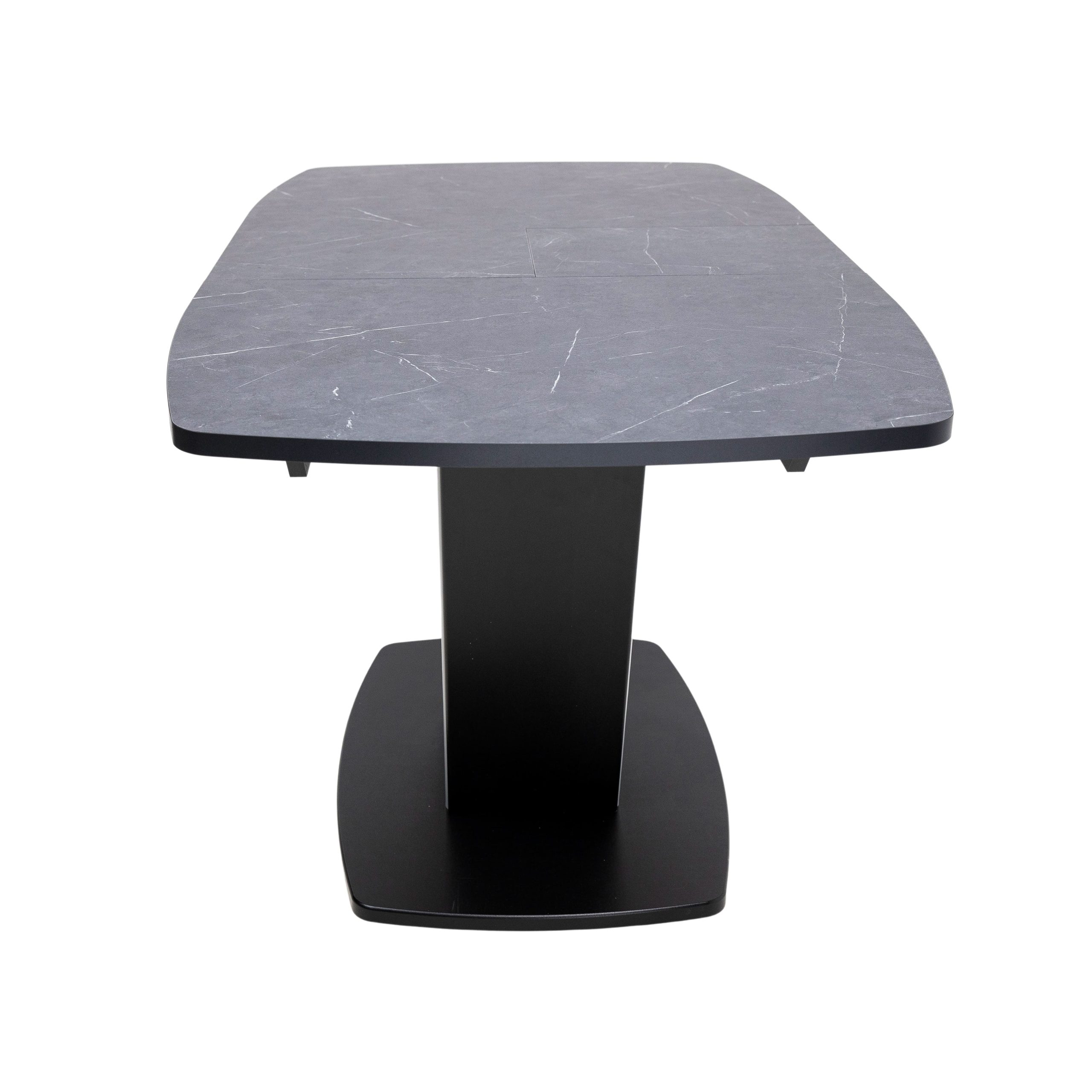 Стол ДРЕЗДЕН, пластик премиум 1300(1615)*800, Камень черный/Черный