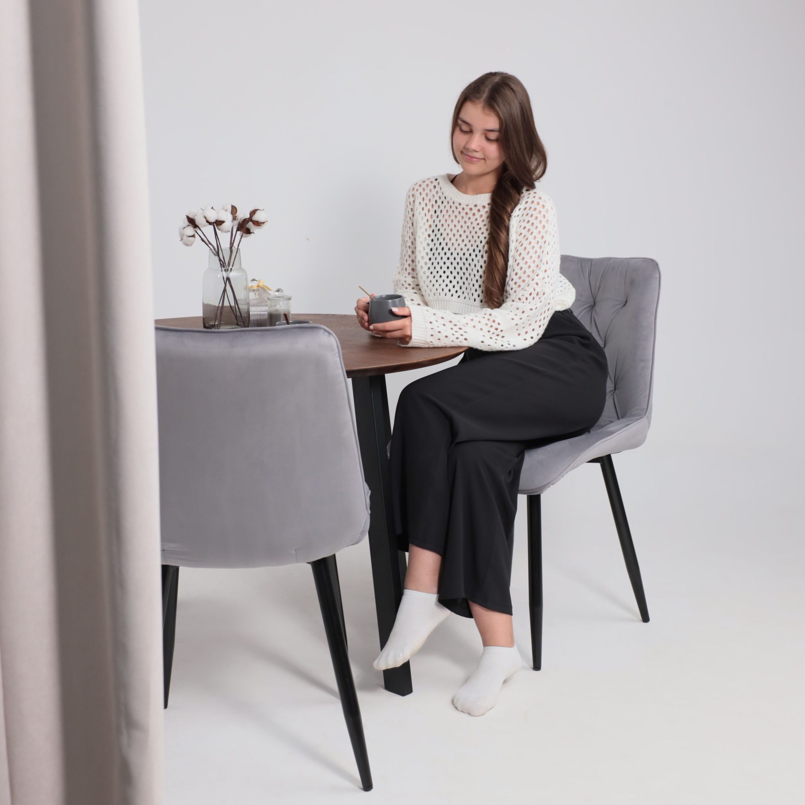 Стул ASTRA, 2, светло-серый велюр HLR-20/черный