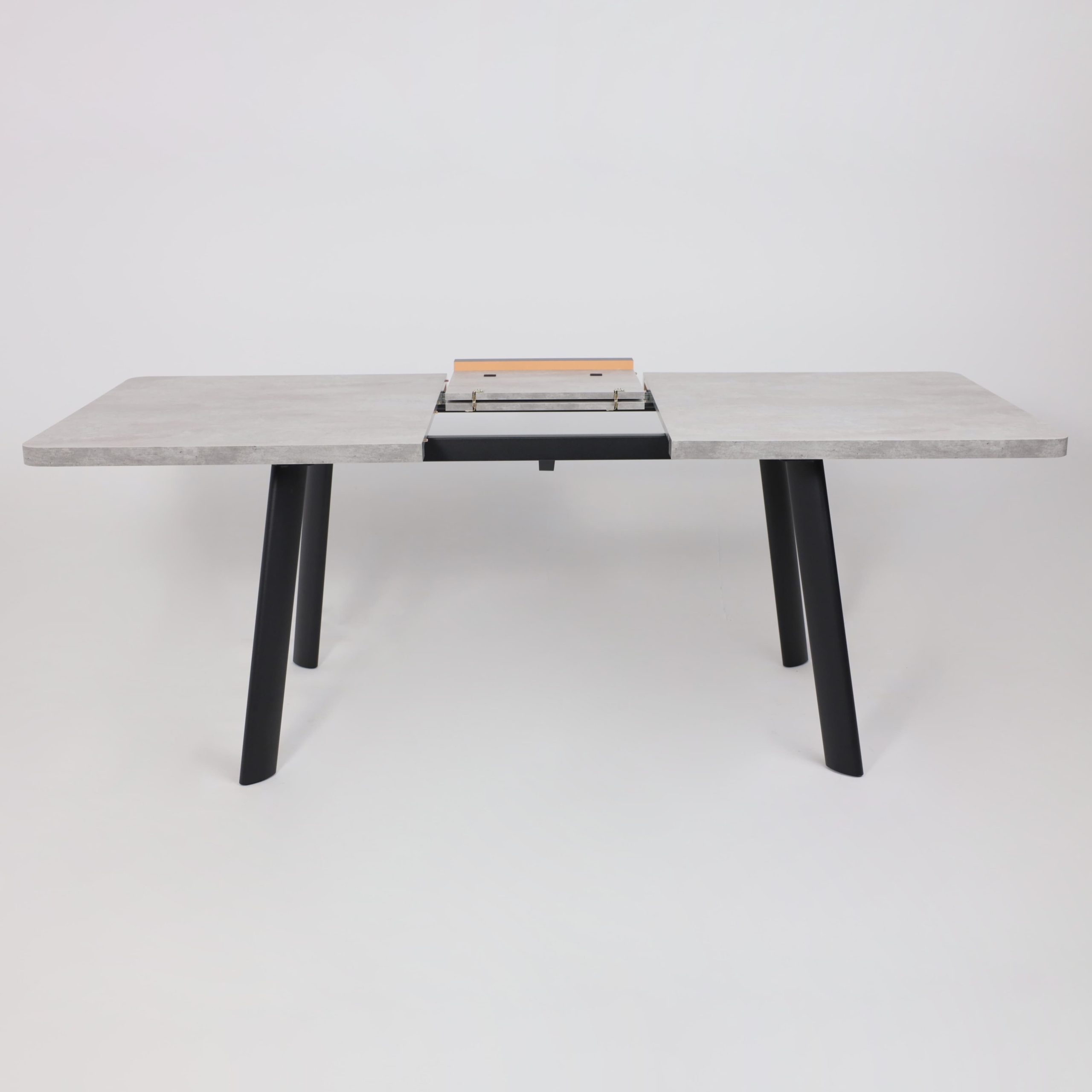 Стол LEON LUX RADIAL-160, раздвижной 160(205)х90, Серый сланец/Чёрный