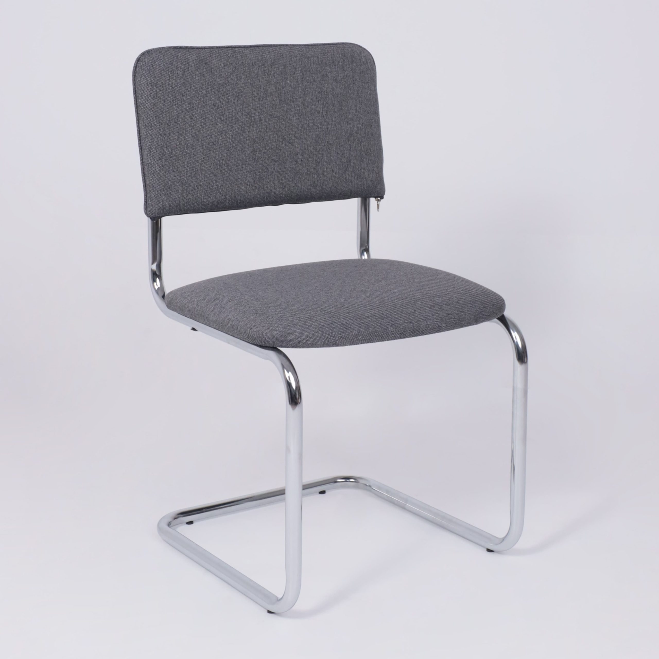 Кресло СЛАВИЯ, Leto 68 темно-серая ткань/хром