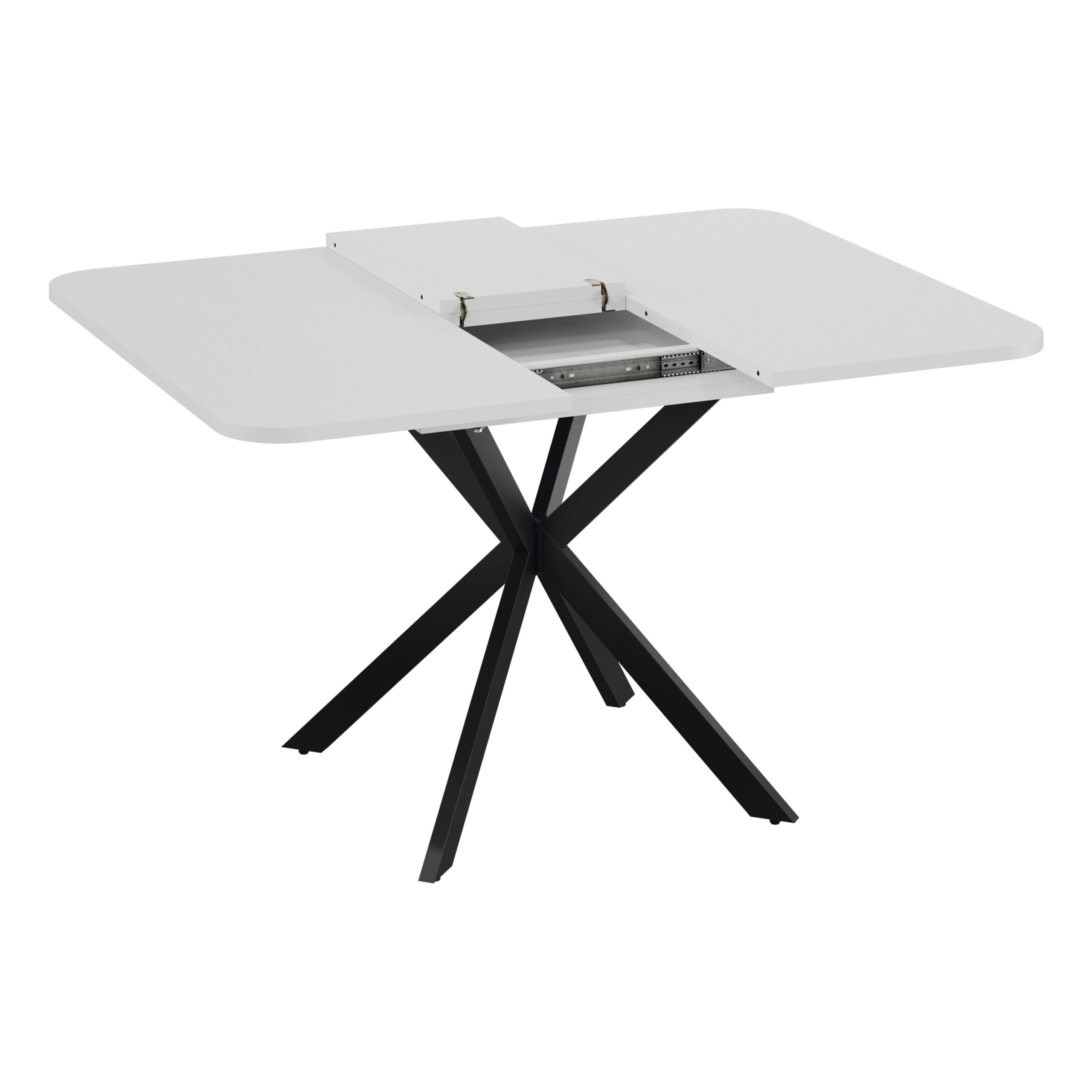 Стол раздвижной ЛИССАБОН Тип 1, 1000(1315)х1001х750, черные опоры/белый