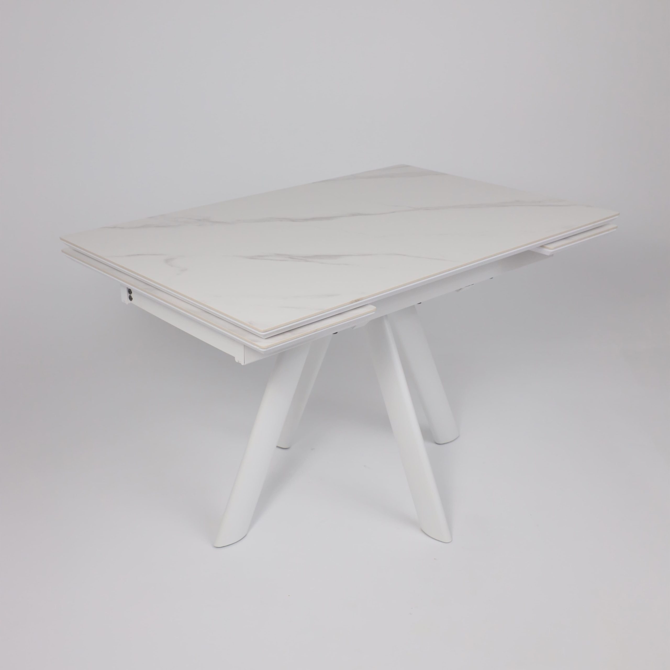 Стол JACK-120, раздвижной 120(30+30)х80, CALAKATTA ST CER/Белый