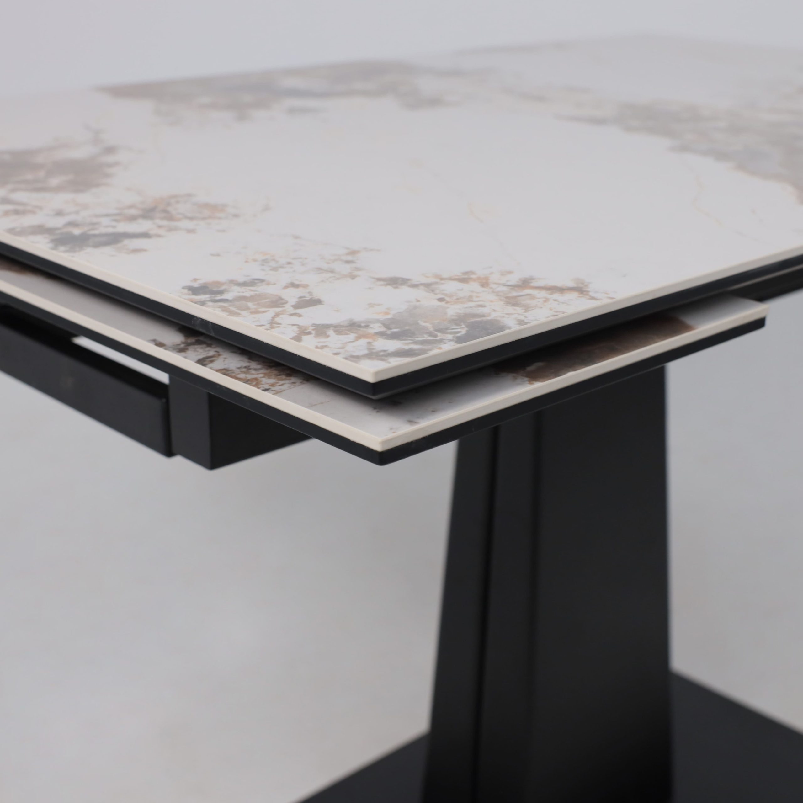 Стол AV 2119, МДФ+керамика, раздвижной 1200 (1800)*800 белый, глянцевый PANDORA/черный