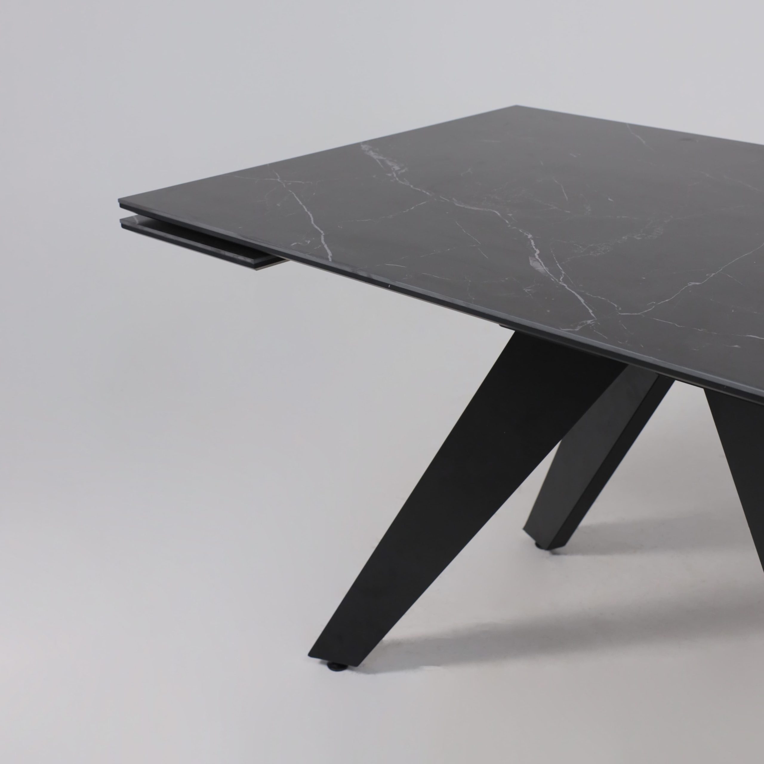 Стол AV 2122, МДФ+керамика, раздвижной 1400 (2000)*850 черный, матовый SHAKESPEARE/черный