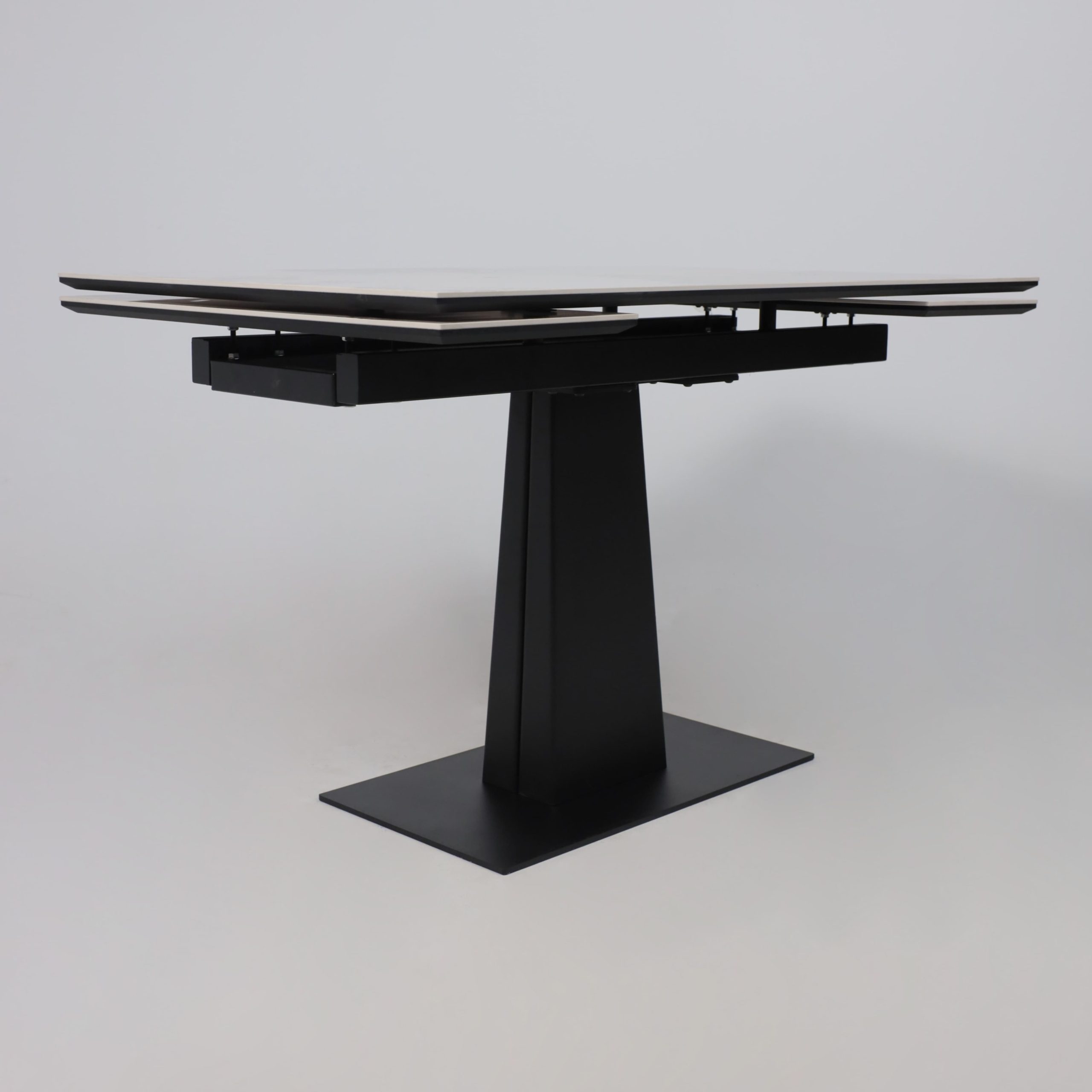 Стол AV 2119, МДФ+керамика, раздвижной 1200 (1800)*800 белый, глянцевый PANDORA/черный