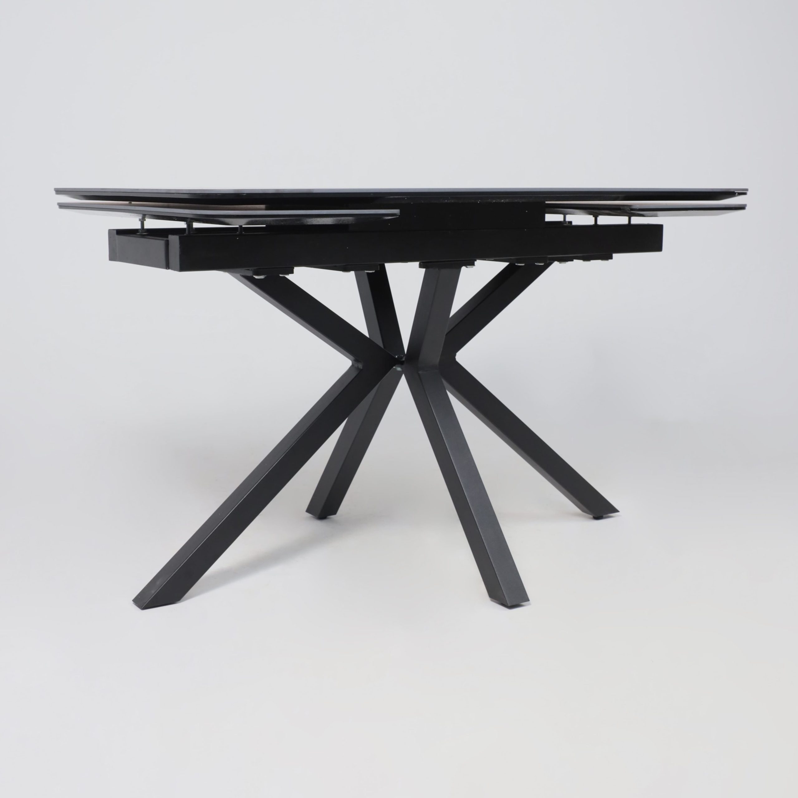 Стол РЕЙН NEW,керамика 0 кат. 1400(2040)*900, Камень черный Greys Black/Черный матовый