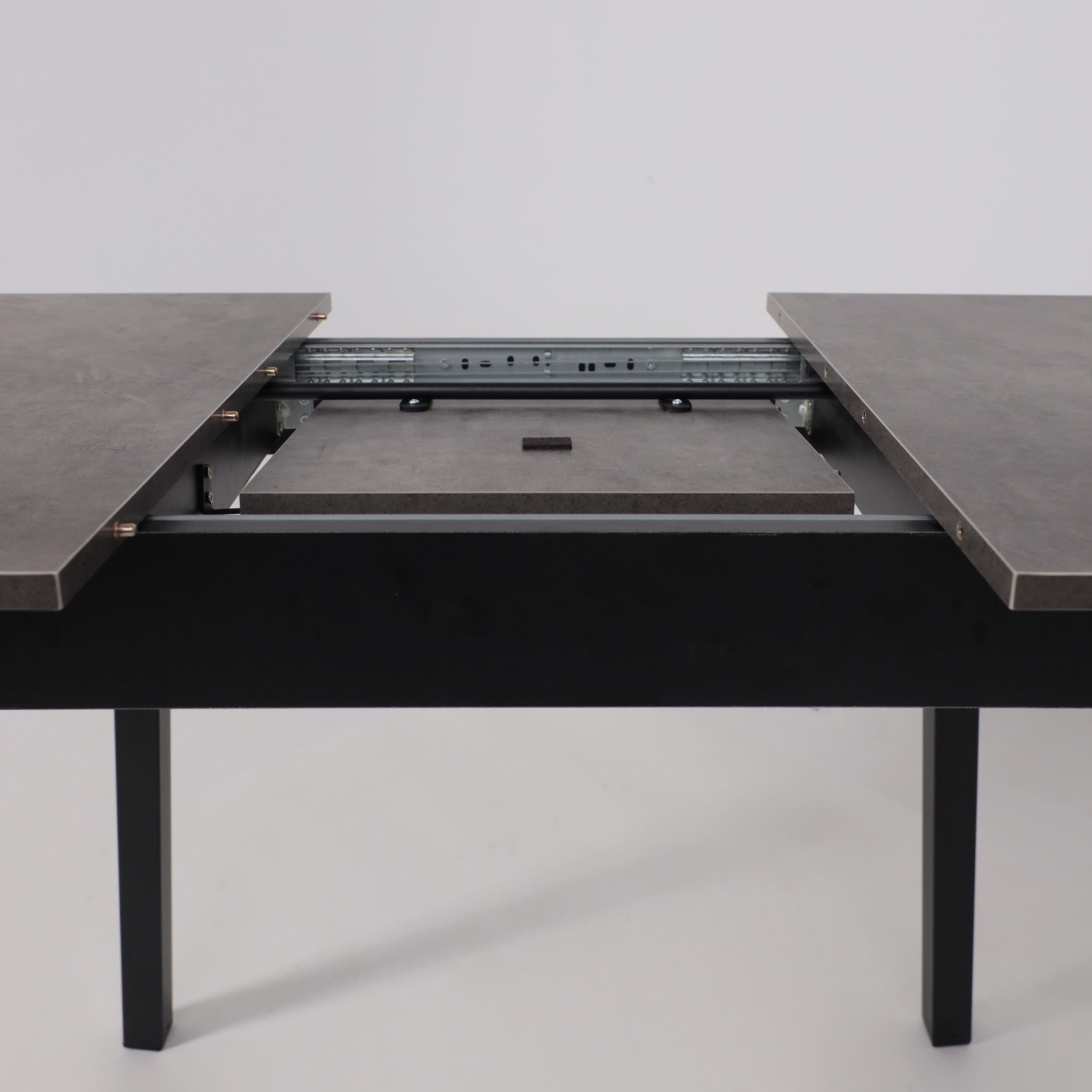 Стол TIRK RADIAL-94, раздвижной 94(126)х64, Дымчатая керамика/Чёрный