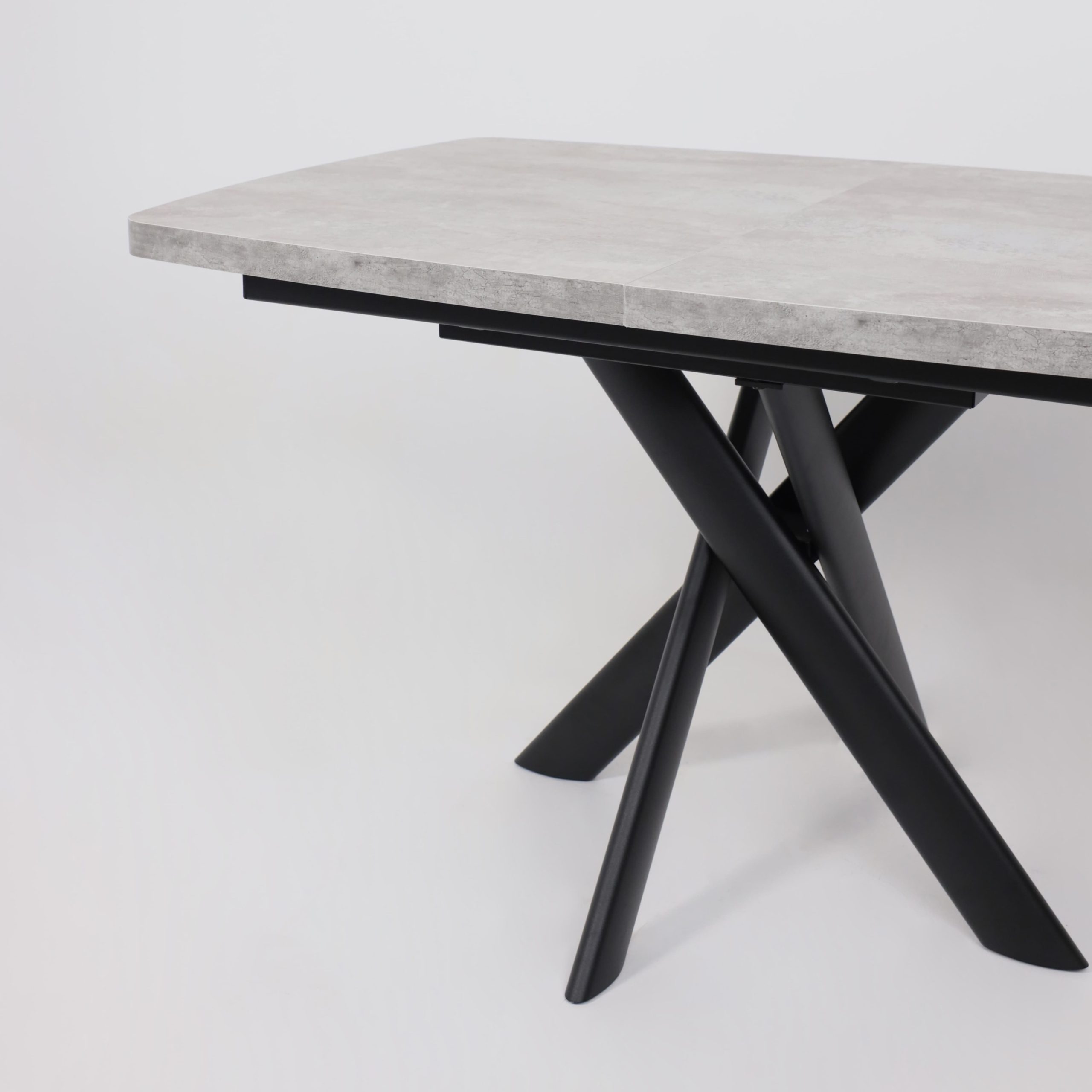 Стол LEONEL-130, раздвижной 130(165)х85, Серый сланец/Черный