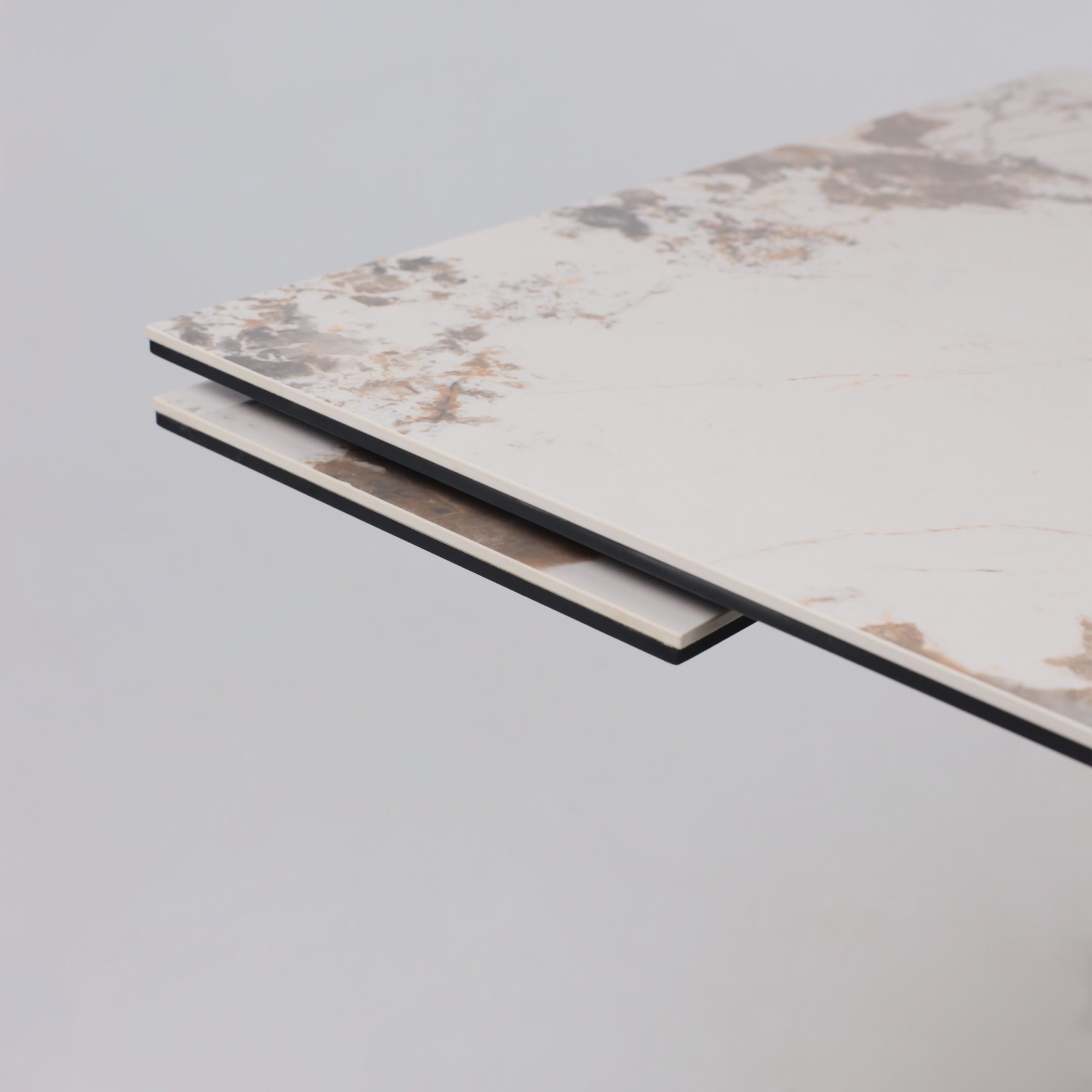 Стол AV 2119, МДФ+керамика, раздвижной 1200 (1800)*800 белый, глянцевый PANDORA/черный