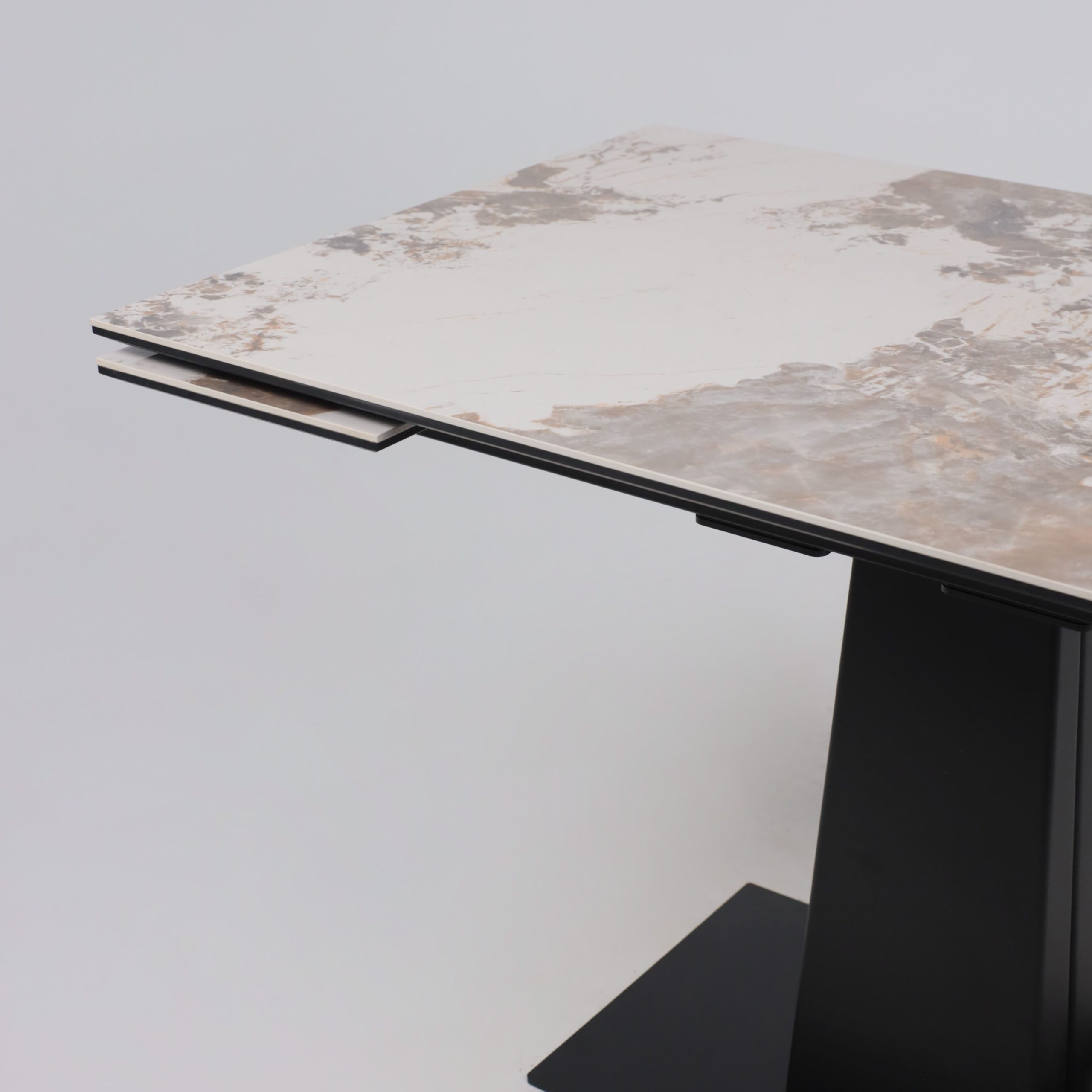 Стол AV 2119, МДФ+керамика, раздвижной 1200 (1800)*800 белый, глянцевый PANDORA/черный