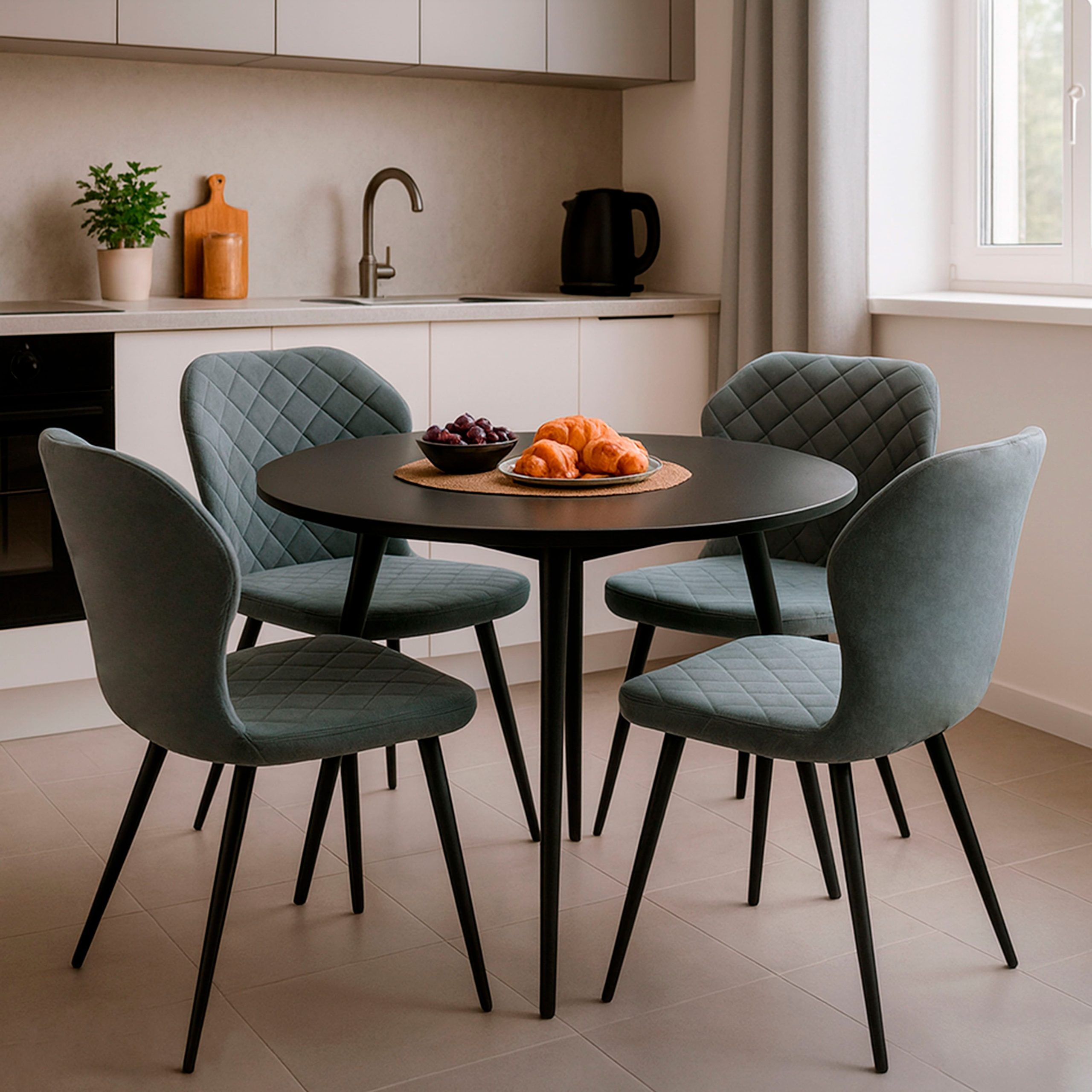 Стул ROBBY D-R 360, k10 Антрацит замша LUXчерный