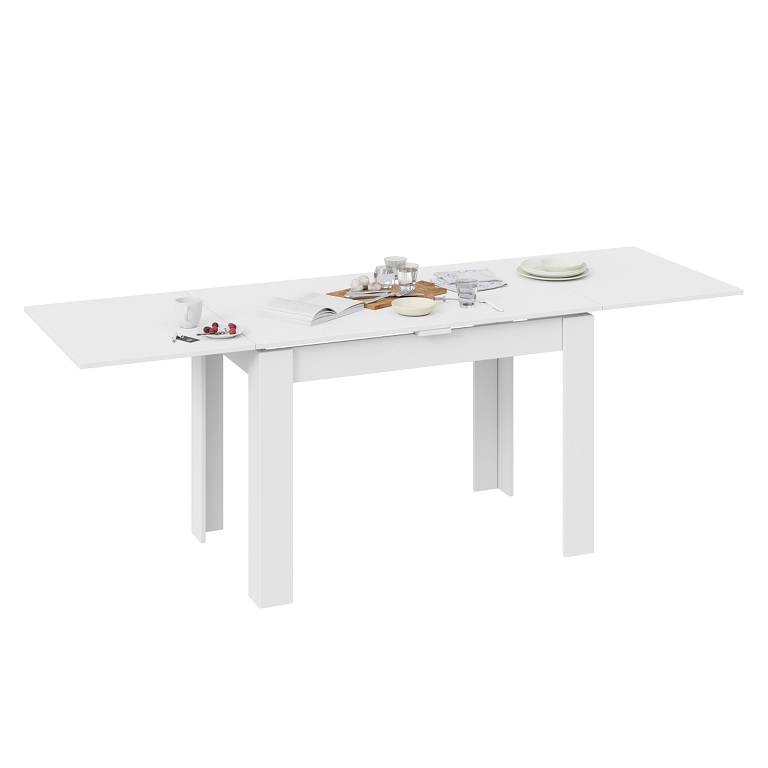 Стол раздвижной ПРОМО Тип 4, 1100(2098)*670, белый/белый