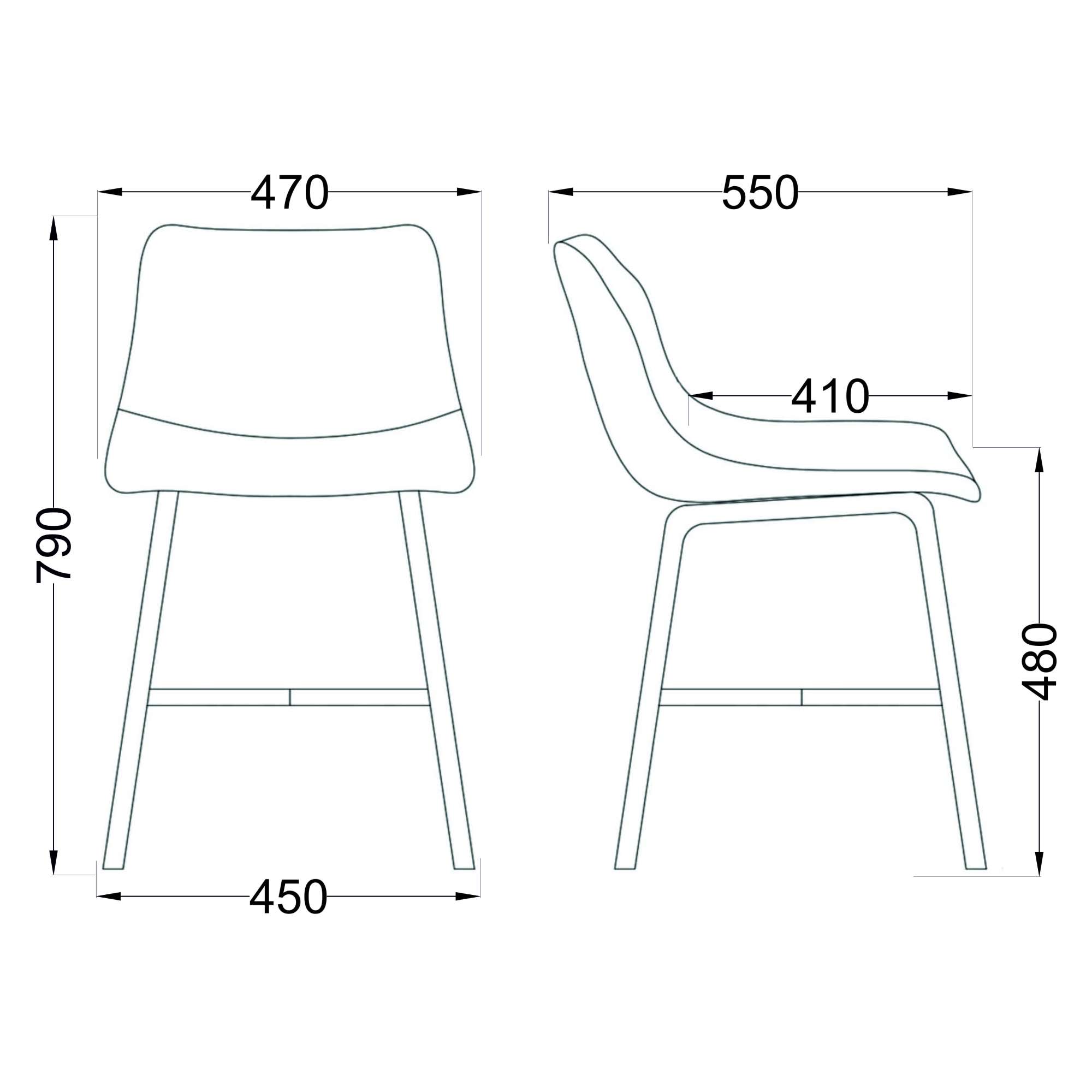 Стул ARIZONA, черная ткань+черная нить/черный