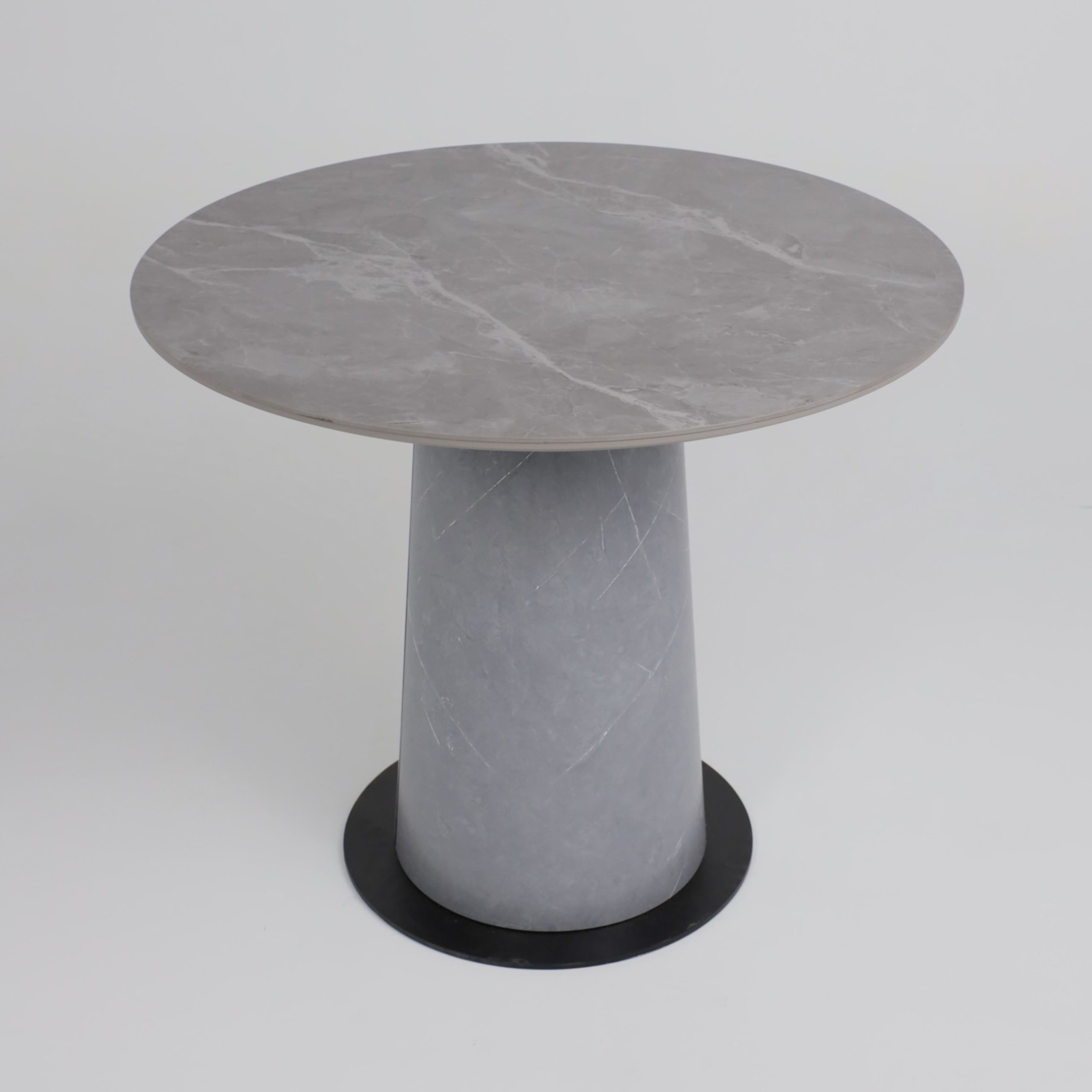 Стол AV 2317, МДФ+керамика, нераздвижной 900 серый, матовый LARKA GREY/черный+HPL Будда