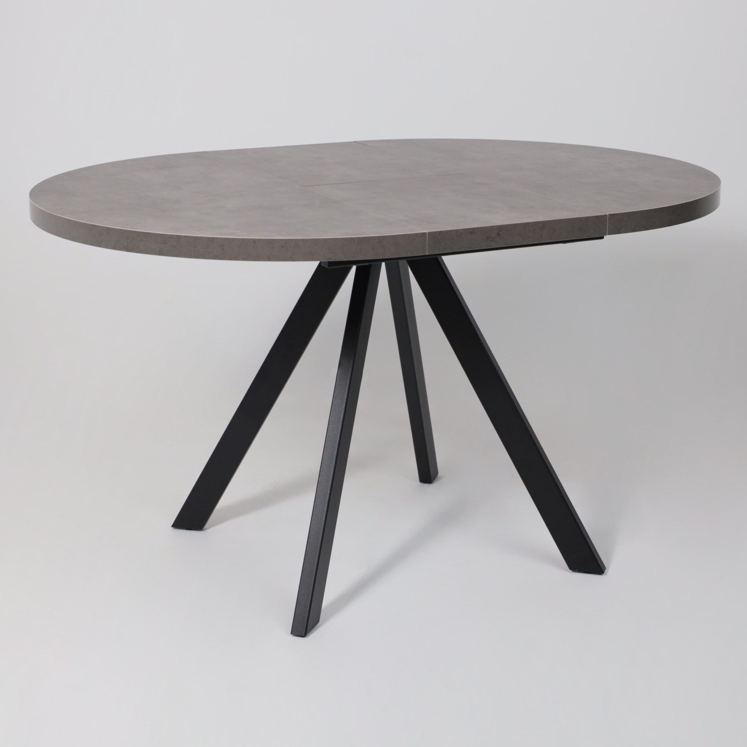 Стол RONDO М-100, круглый раздвижной 100(135), ДЫМЧАТАЯ КЕРАМИКА/Черный