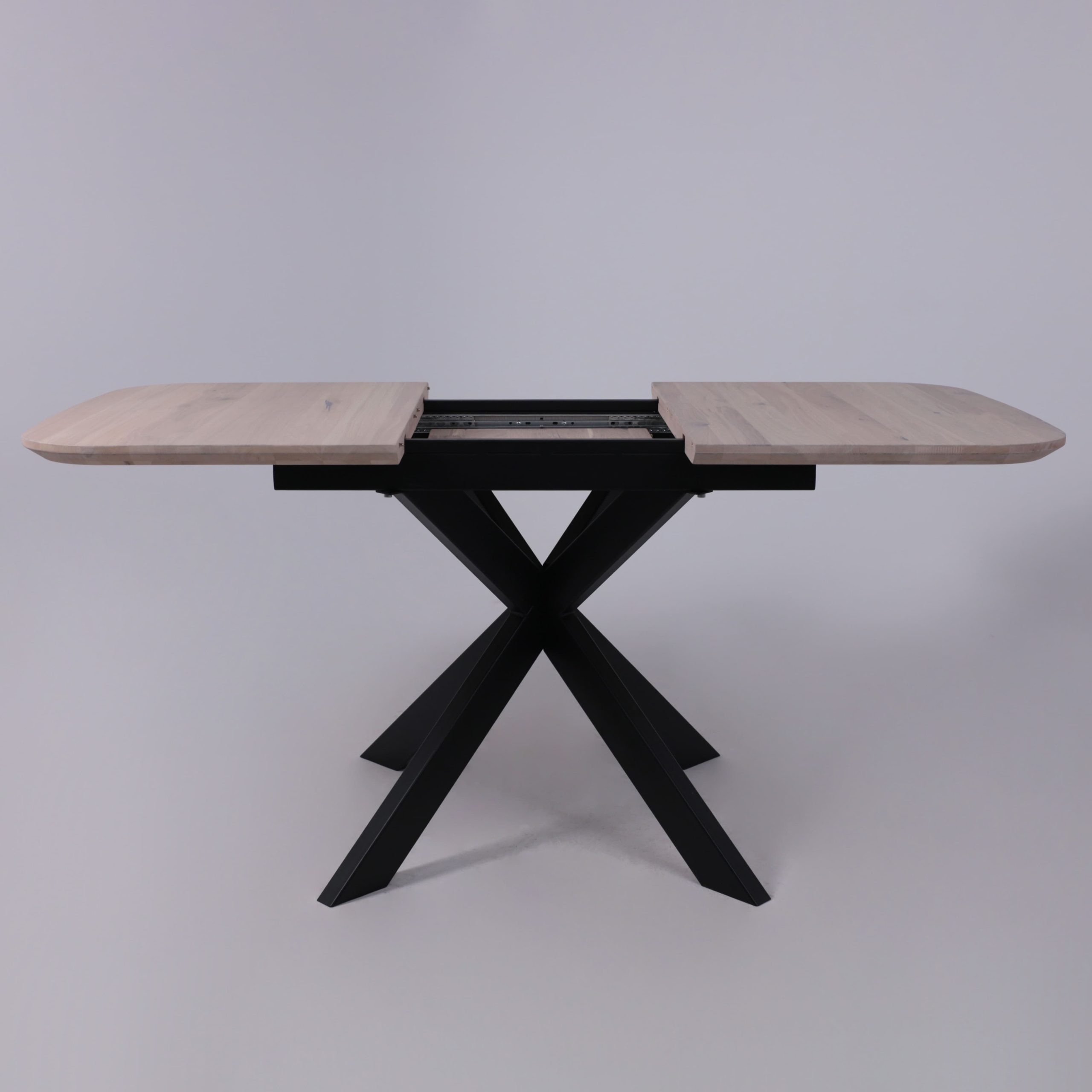 Стол ВЕЙВ раздвижной, 120(160)*80*75, дуб беленый/черный (ПрР-3 DSW (02) КСЕ/Р-80)