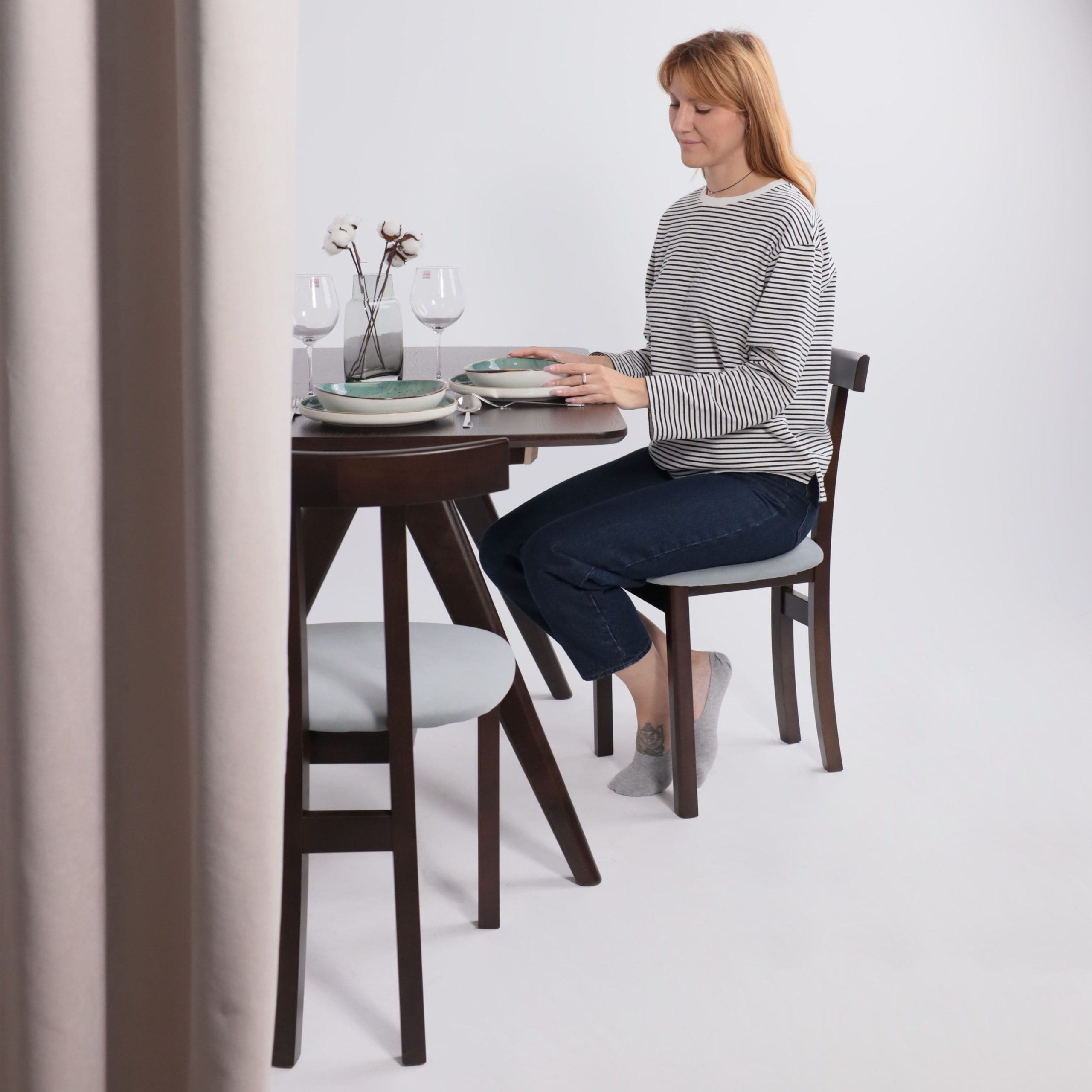 Стол АВЕНЮ 1450(1950)*850, Темный дуб/Темный дуб