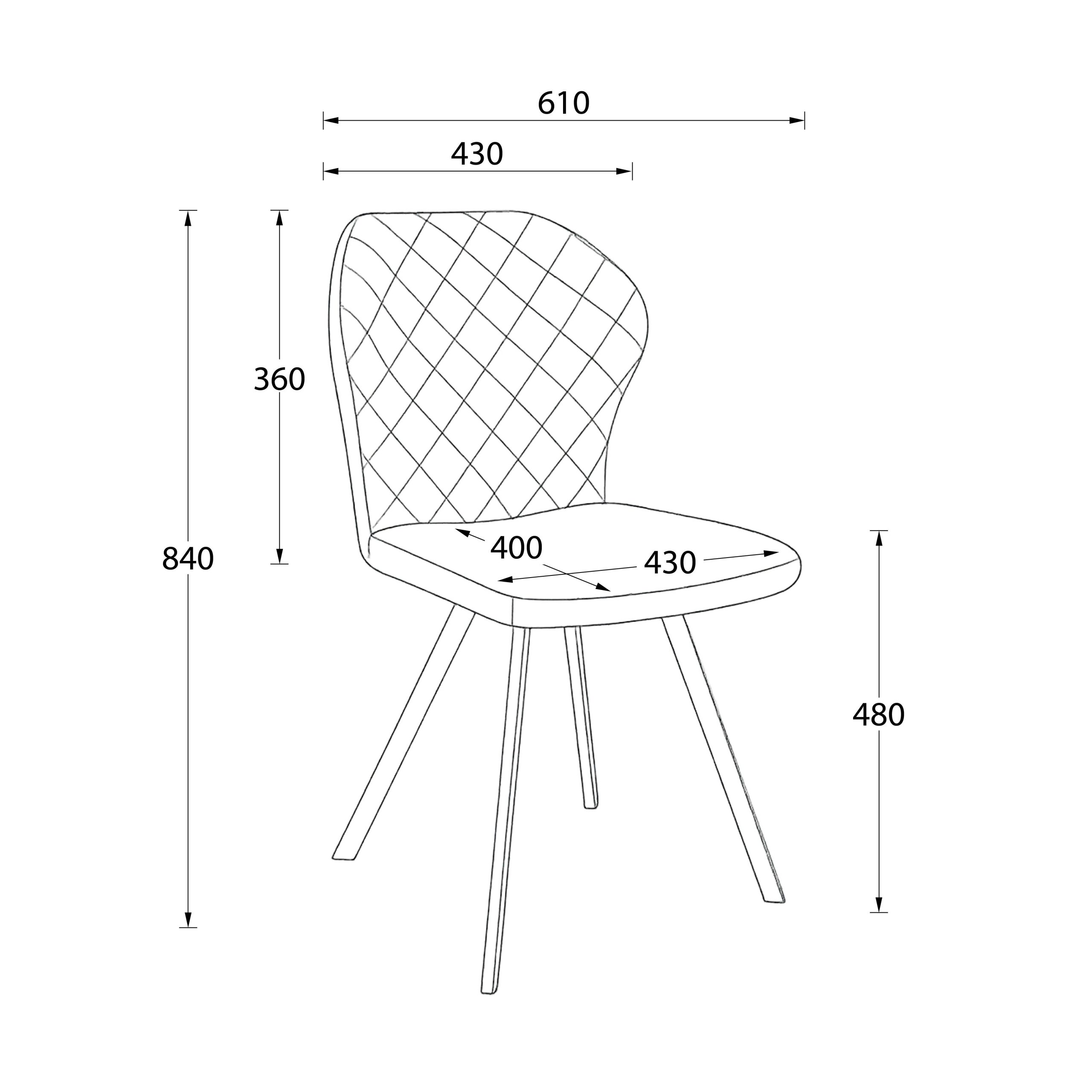 Стул ROBBY D-R 360, k10 Антрацит замша LUXчерный