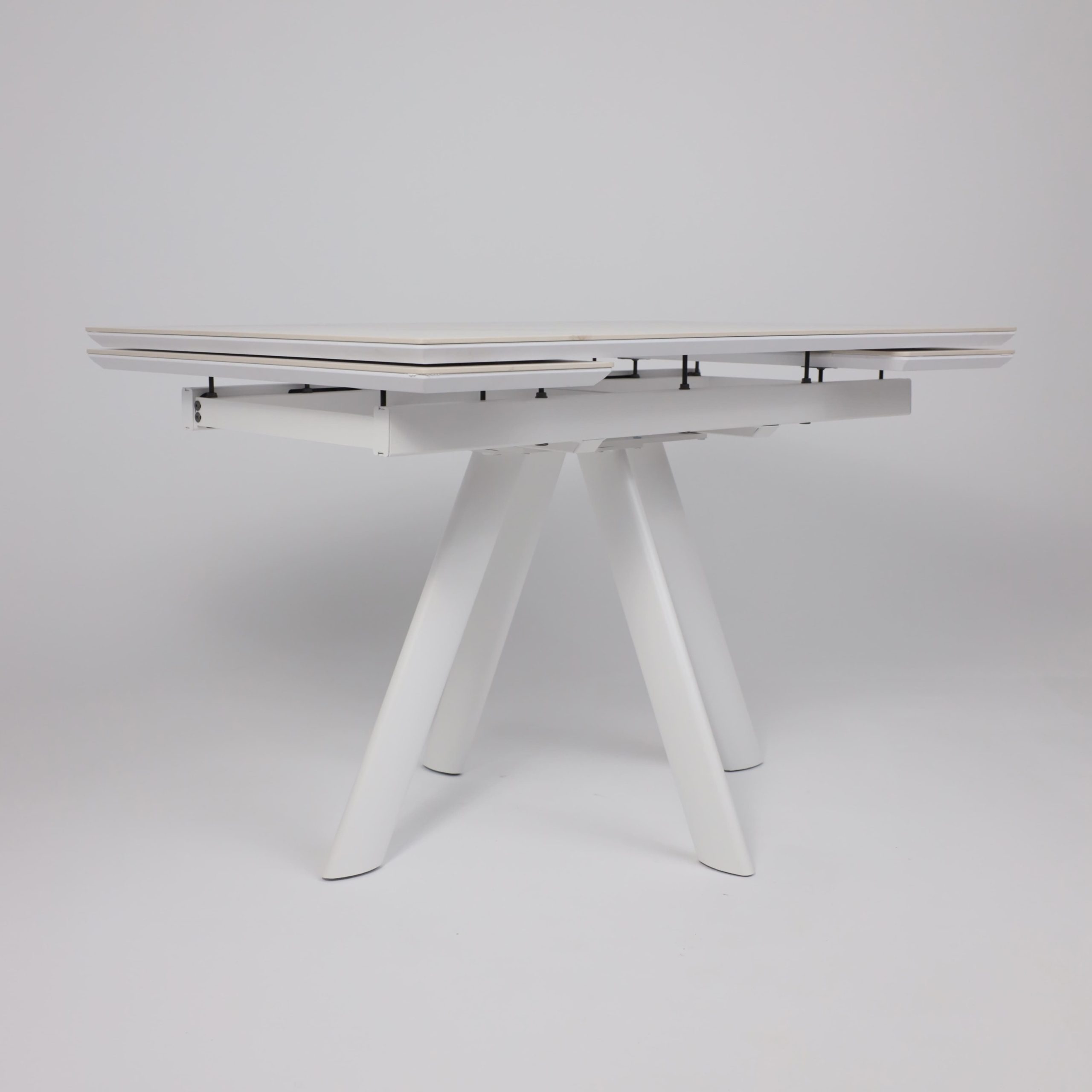 Стол JACK-120, раздвижной 120(30+30)х80, CALAKATTA ST CER/Белый