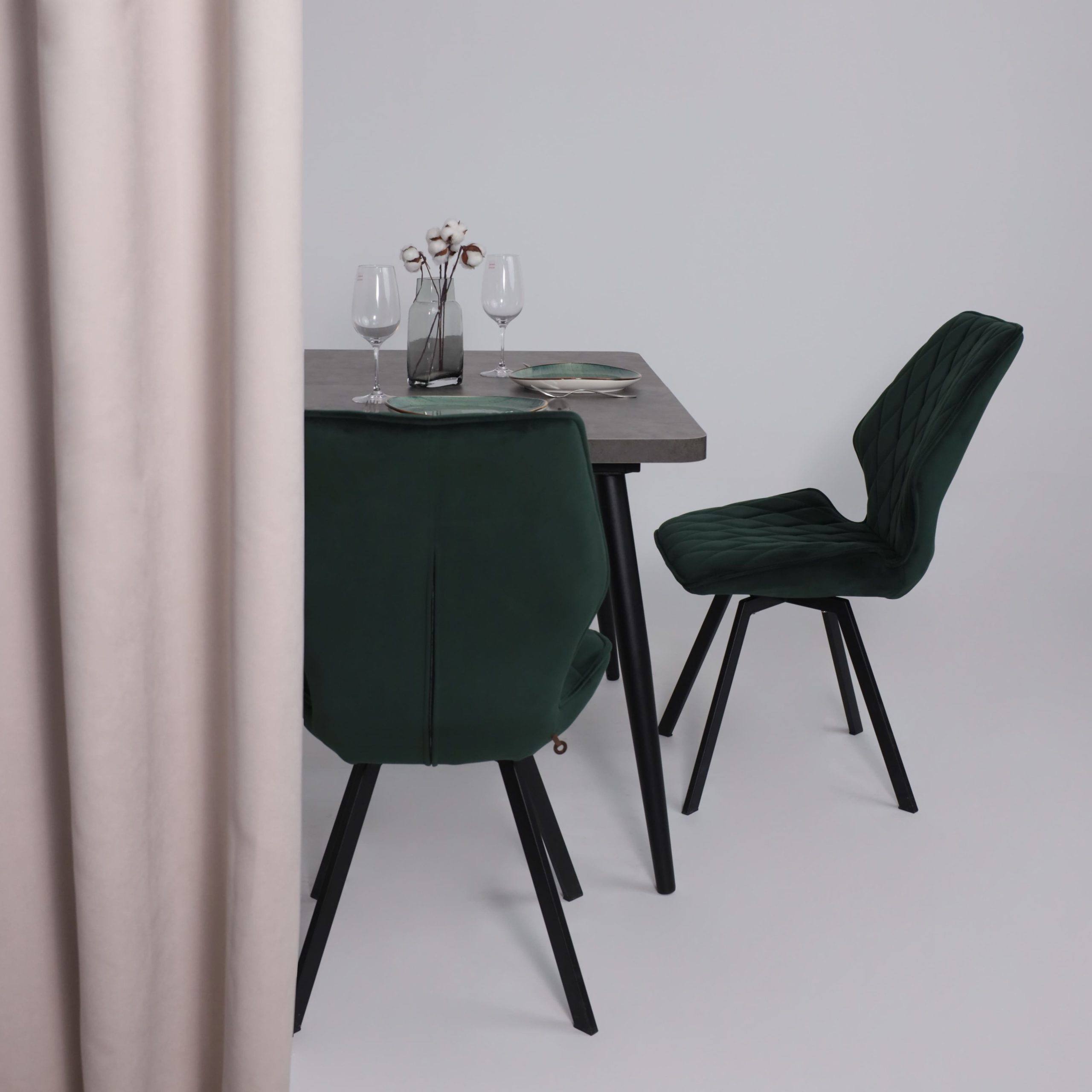 Стол BORG RADIAL-120, раздвижной 120(160)х80, Дымчатая керамика/Чёрный