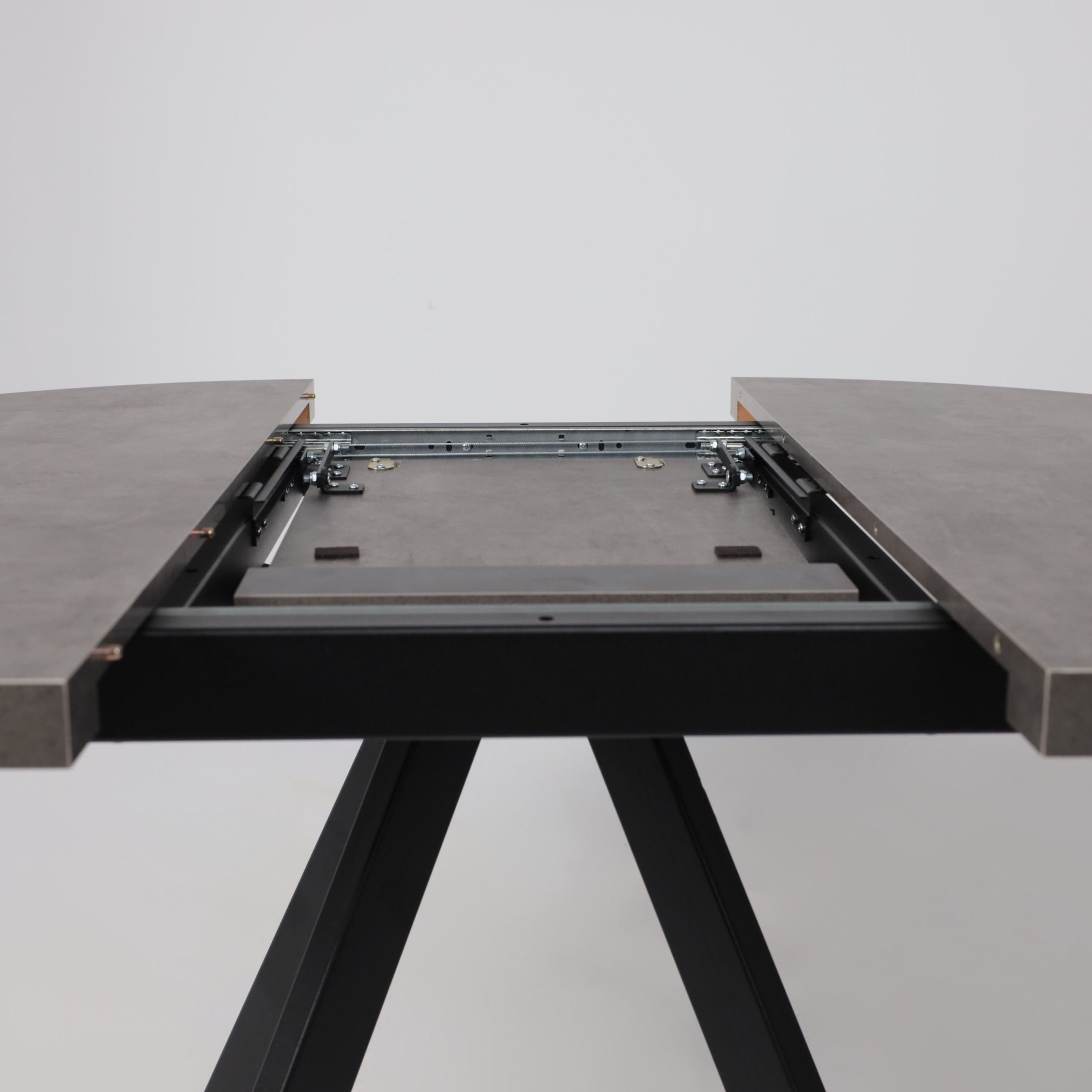 Стол RONDO М-100, круглый раздвижной 100(135), ДЫМЧАТАЯ КЕРАМИКА/Черный