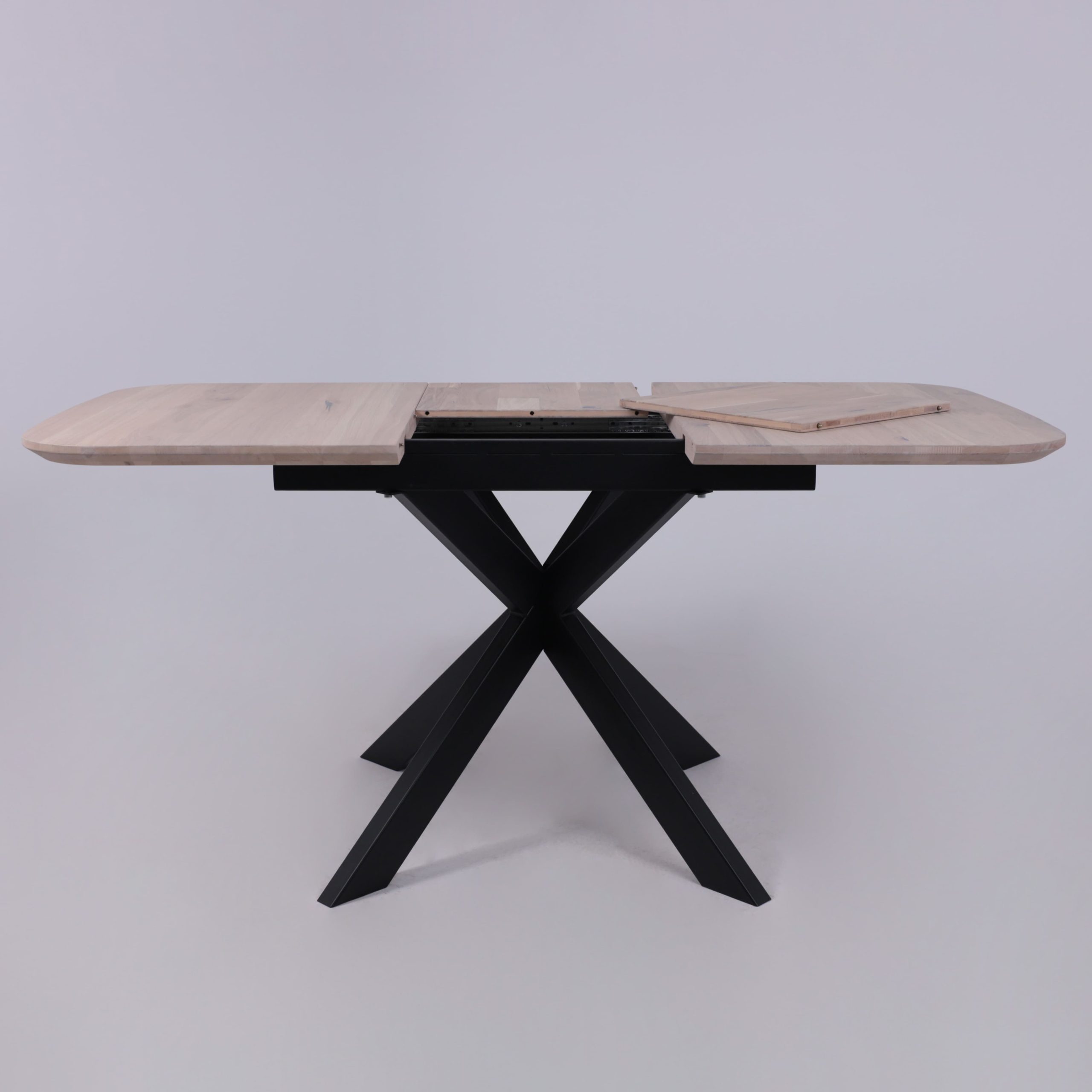 Стол ВЕЙВ раздвижной, 120(160)*80*75, дуб беленый/черный (ПрР-3 DSW (02) КСЕ/Р-80)