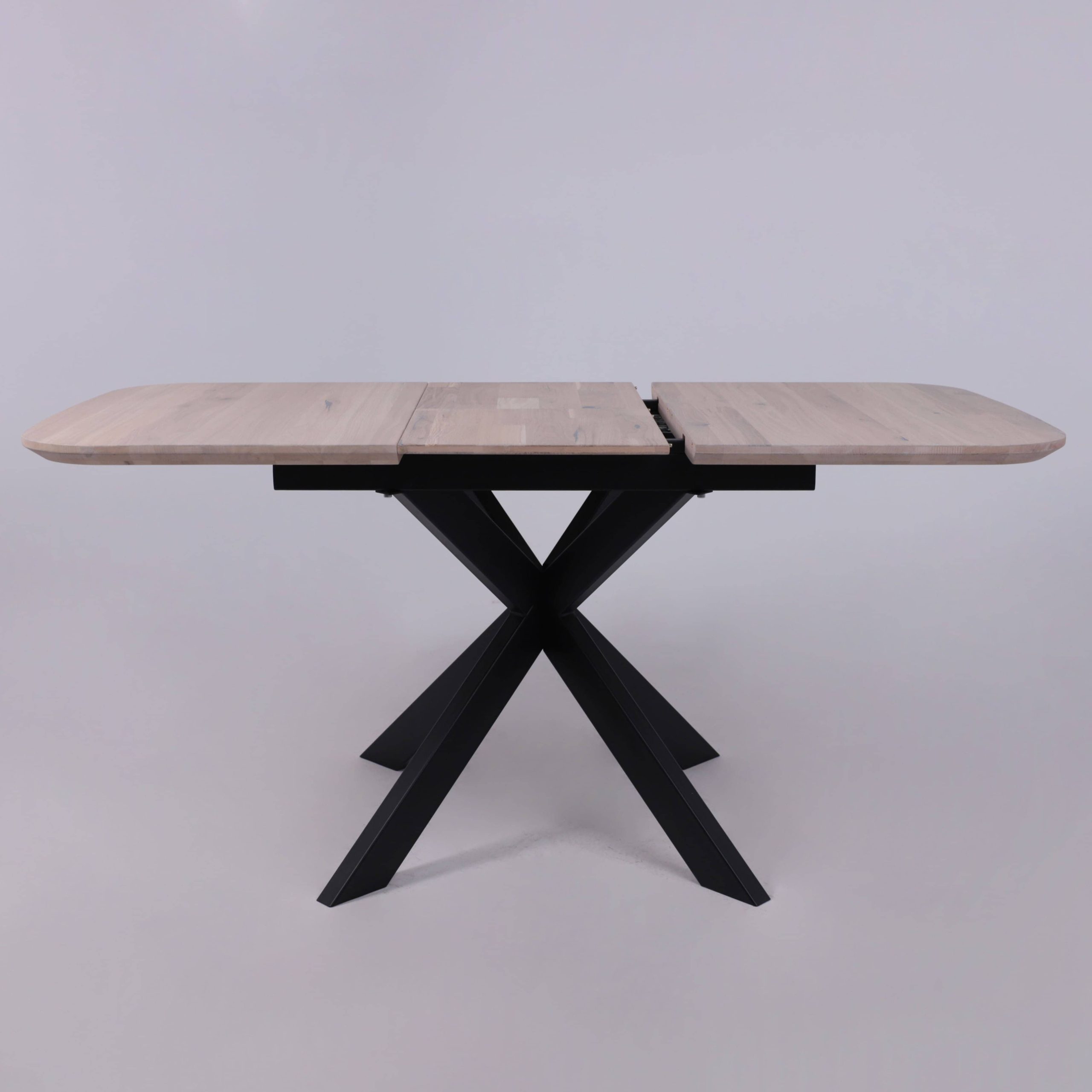 Стол ВЕЙВ раздвижной, 120(160)*80*75, дуб беленый/черный (ПрР-3 DSW (02) КСЕ/Р-80)