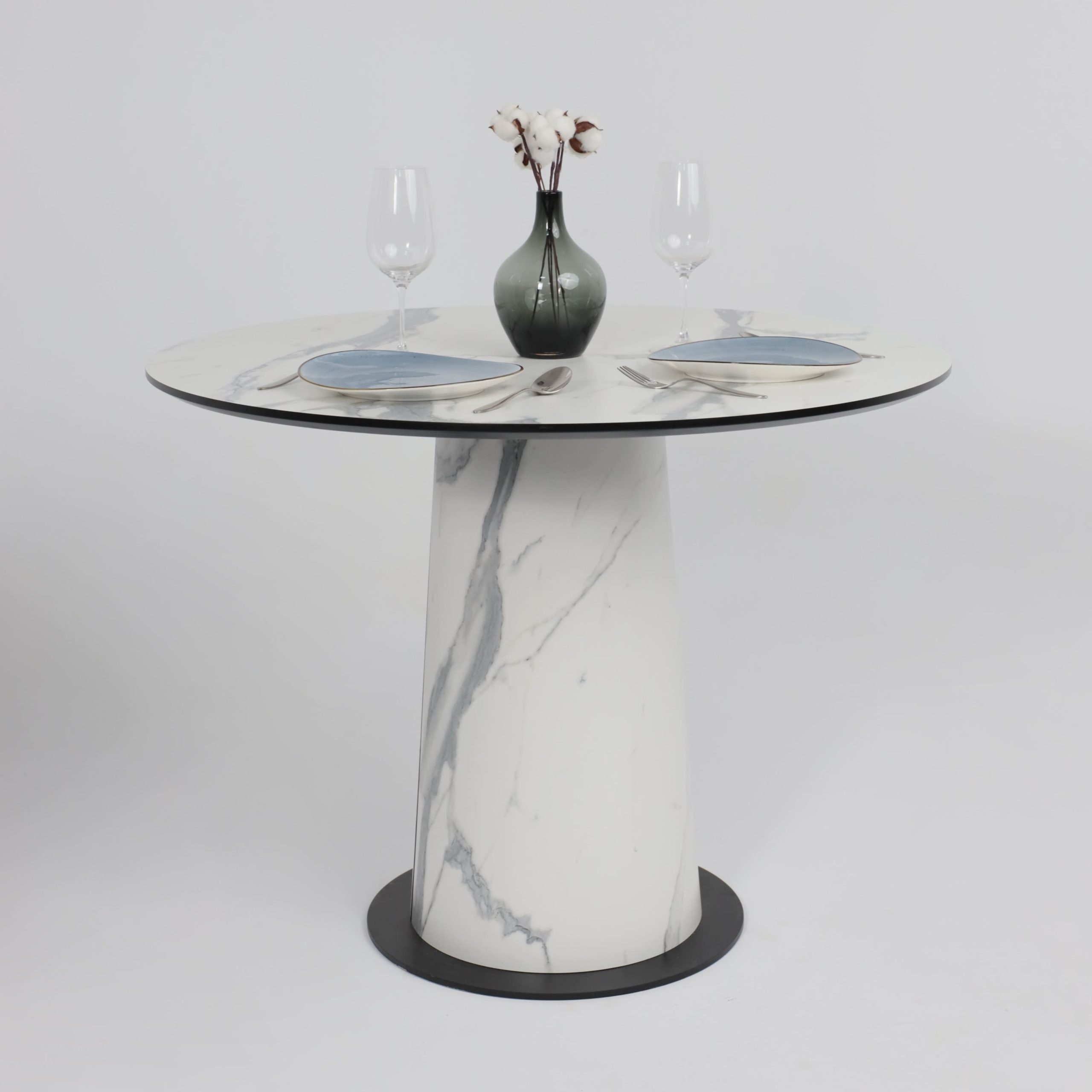 Стол AV 1317, HPL+МДФ, нераздвижной 1000 Мрамор белый/черный