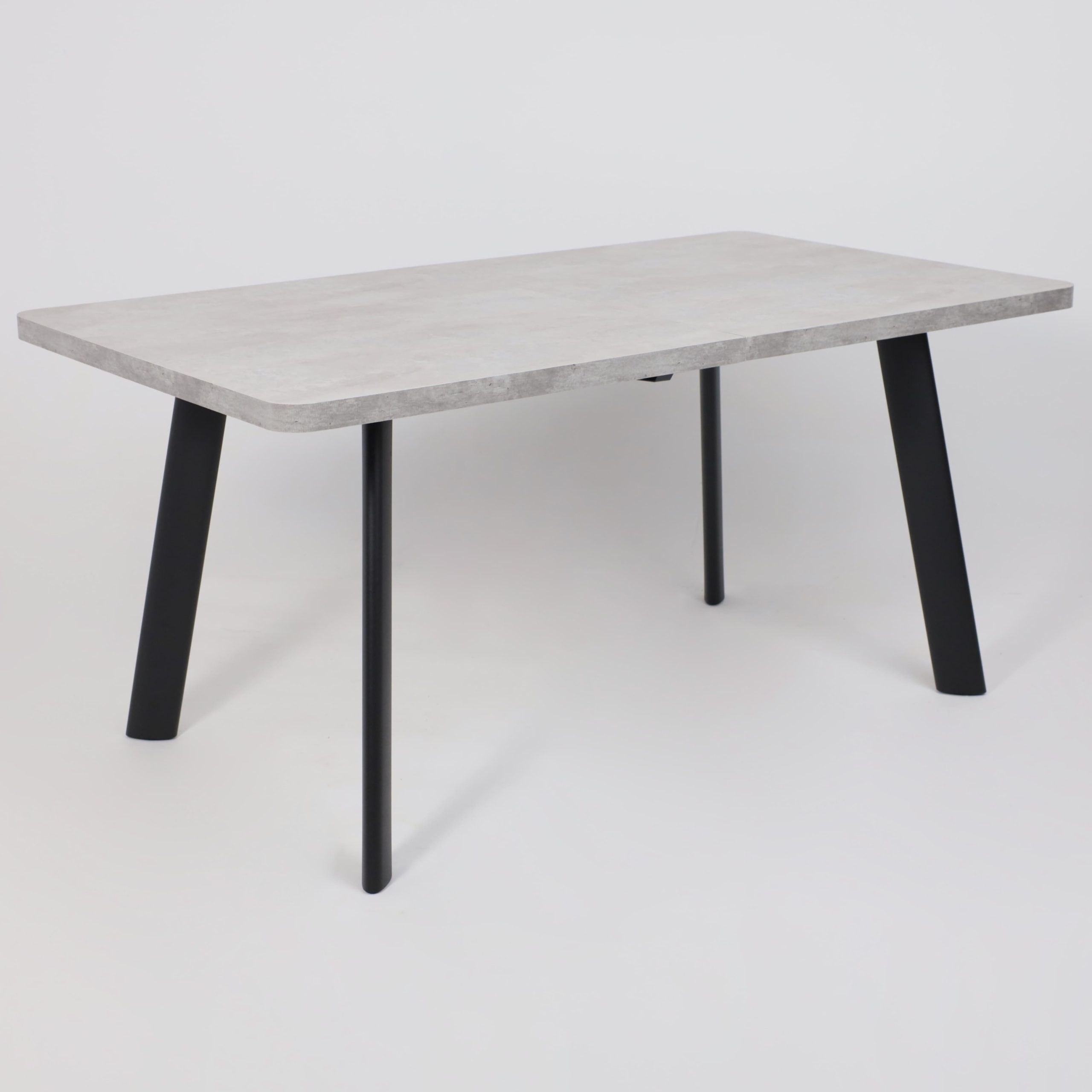 Стол LEON LUX RADIAL-160, раздвижной 160(205)х90, Серый сланец/Чёрный