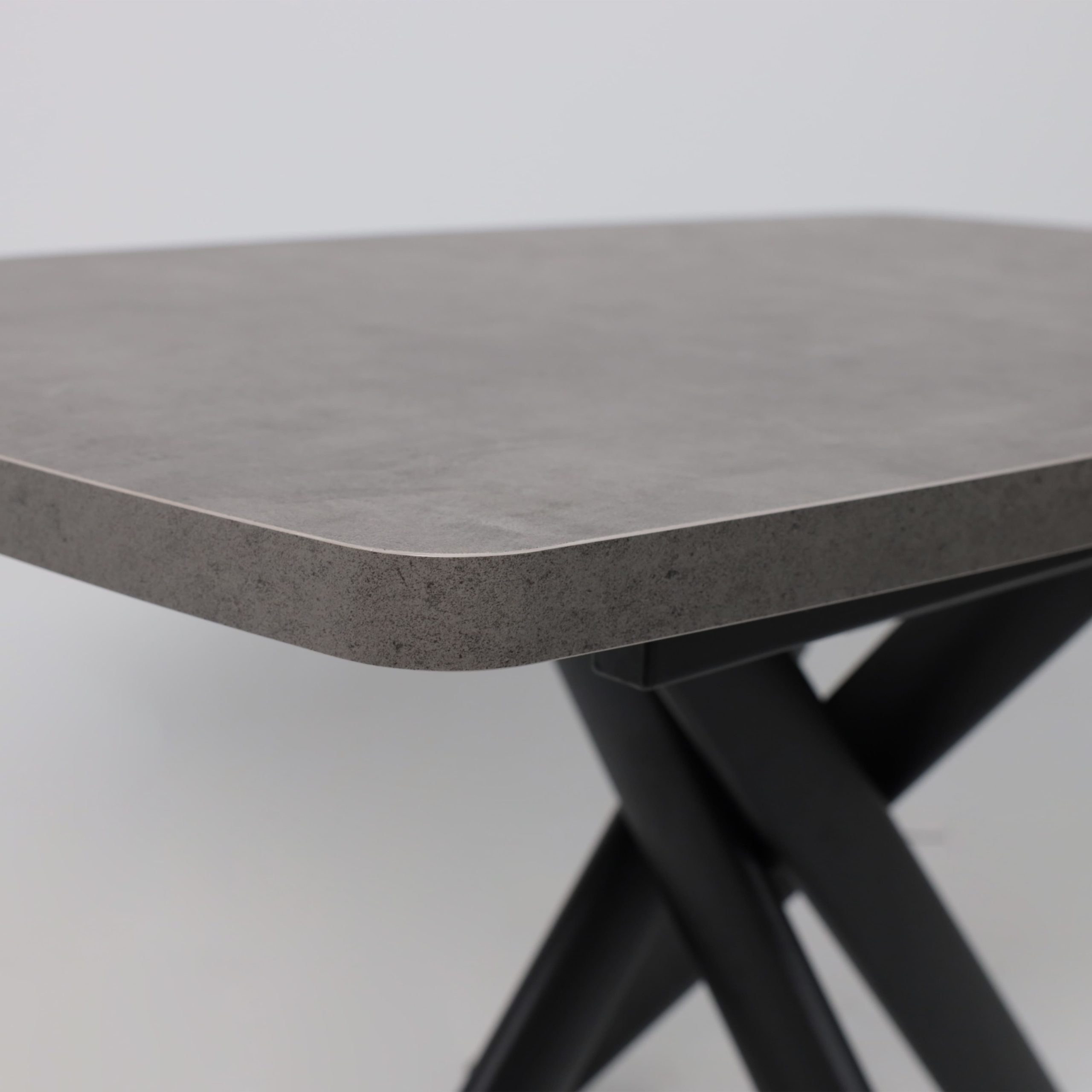 Стол LEONEL-130, раздвижной 130(165)х85, Дымчатая керамика/Черный