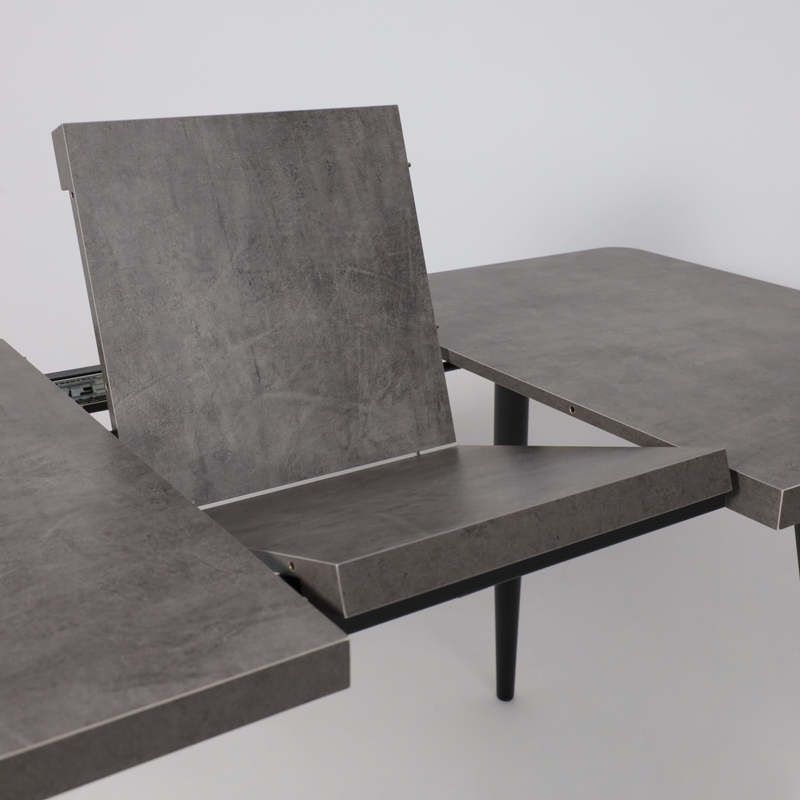 Стол BORG RADIAL-120, раздвижной 120(160)х80, Дымчатая керамика/Чёрный