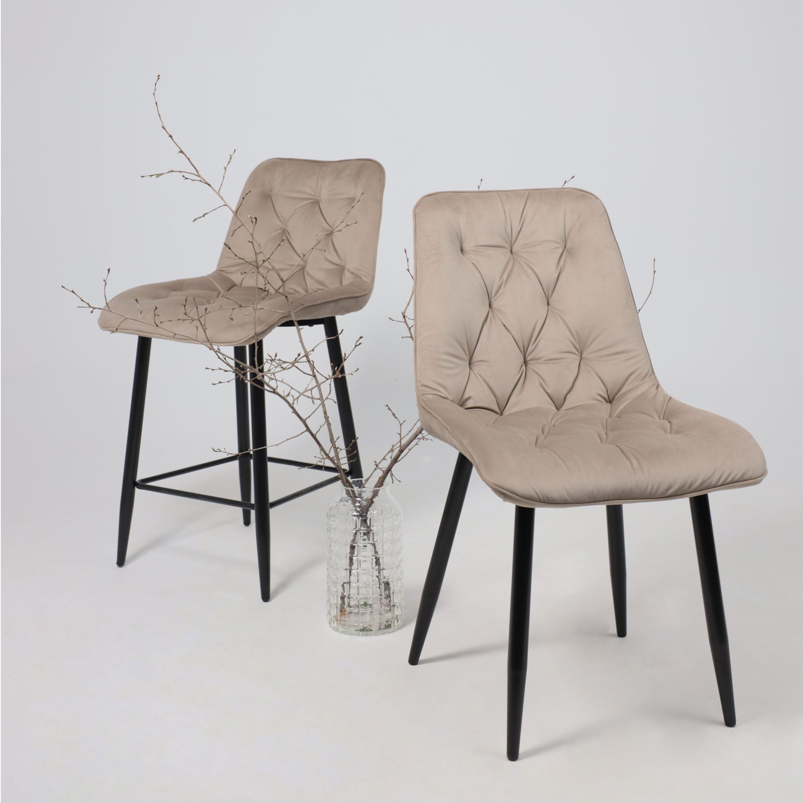 Стул ASTRA, 2, бежевый велюр HLR-08/черный