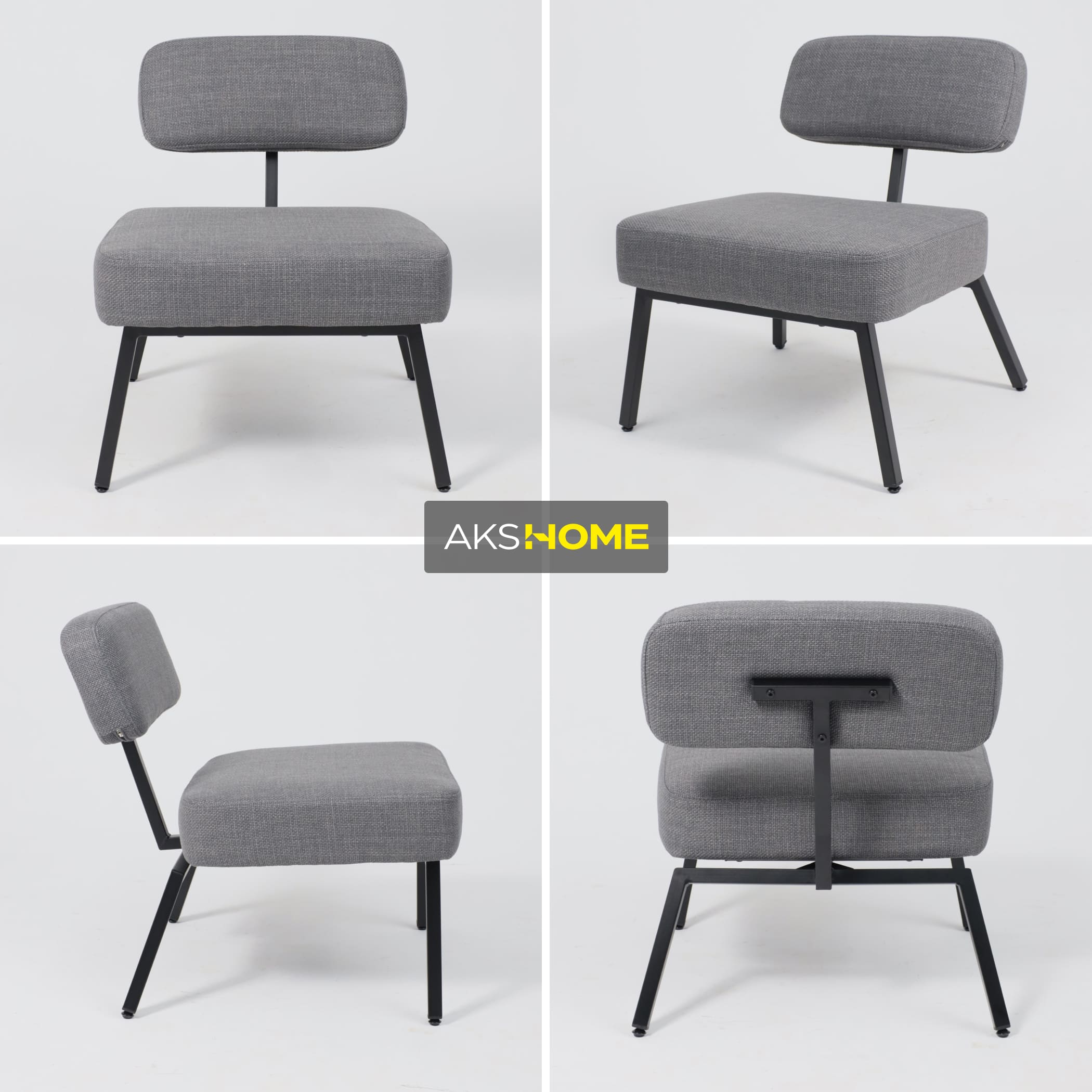 Кресло ASPEN, серая рогожка BJORN 13/черный