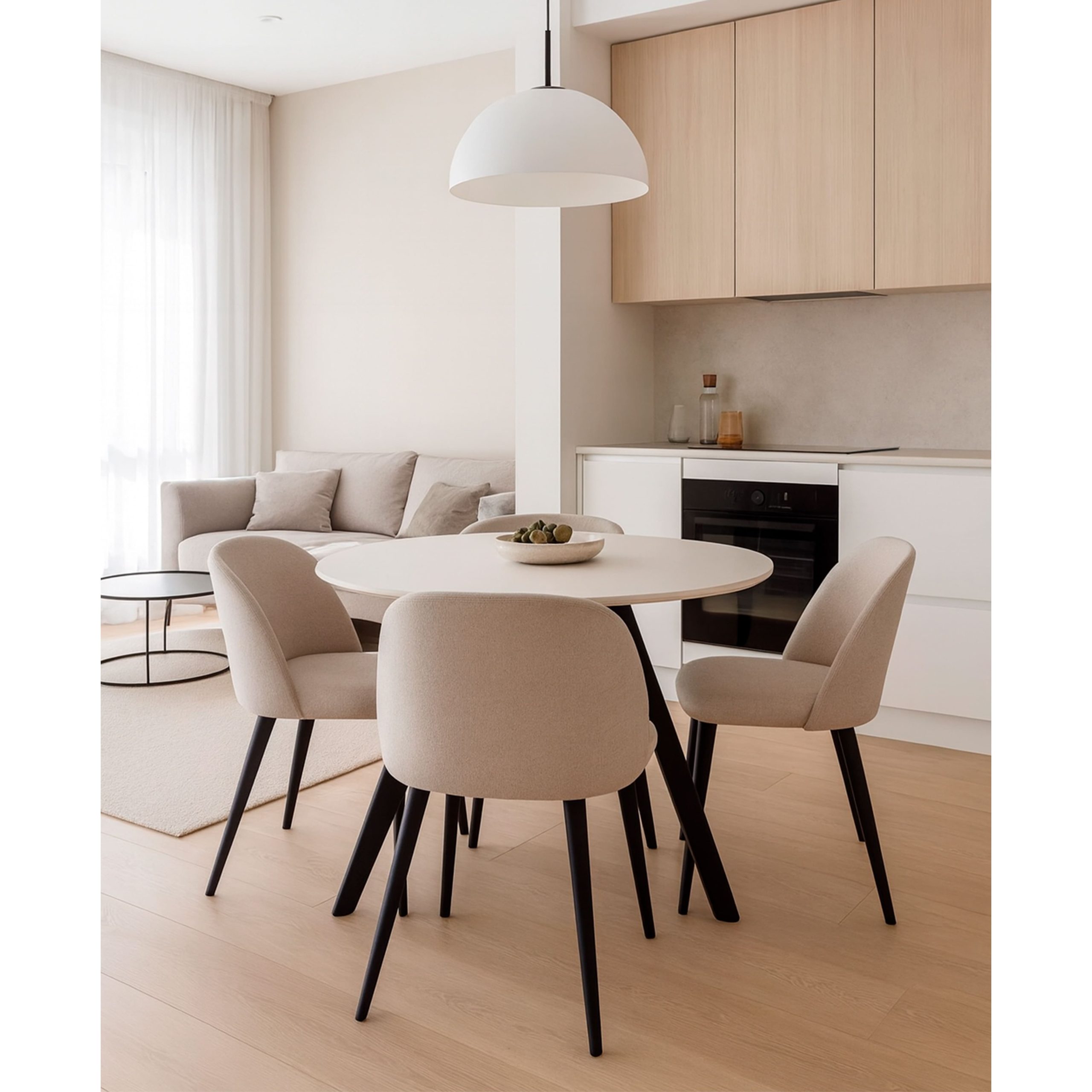 Стол RONDY-116, круглый нераздвижной 116, KRATER PERLA PREMIUM CER/Черный