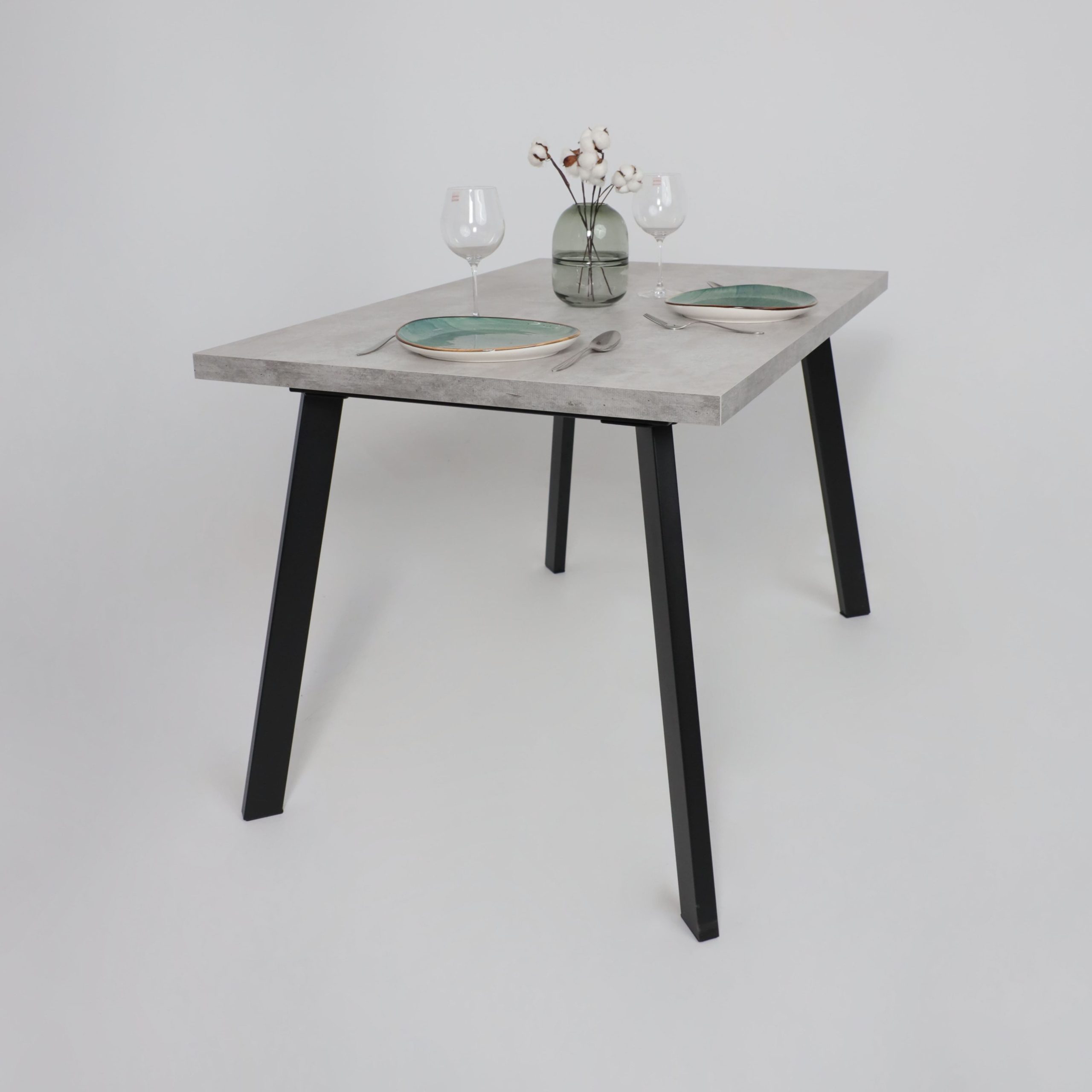 Стол BORG-120, раздвижной 120(160)х80, Серый сланец/Чёрный