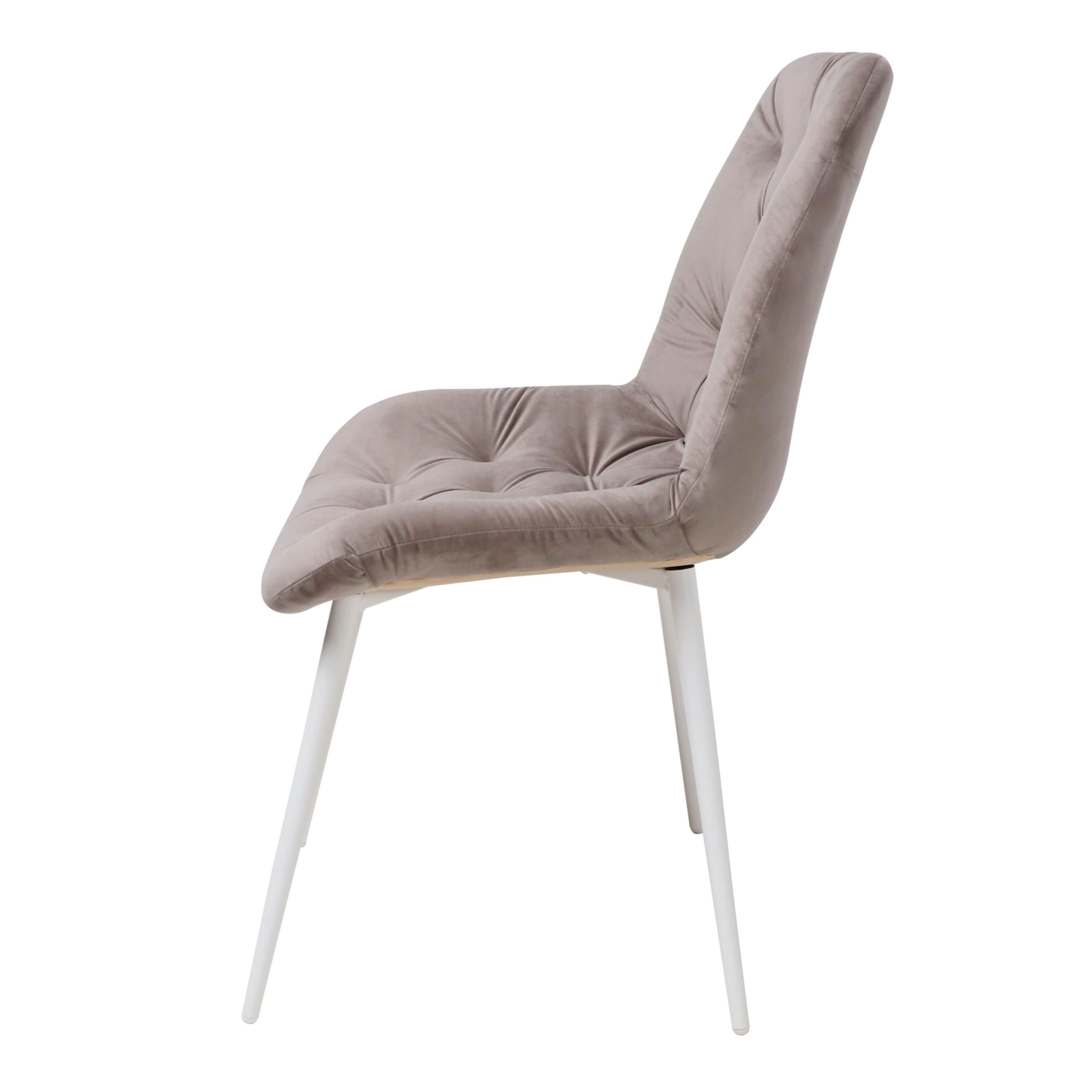 Стул AV 435, светло-коричневый бархат H-61/белый